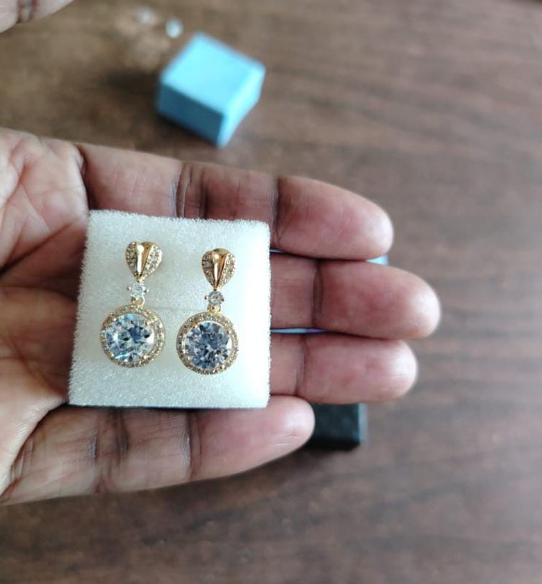 Cubic Zirconia hypoallergenic earring image