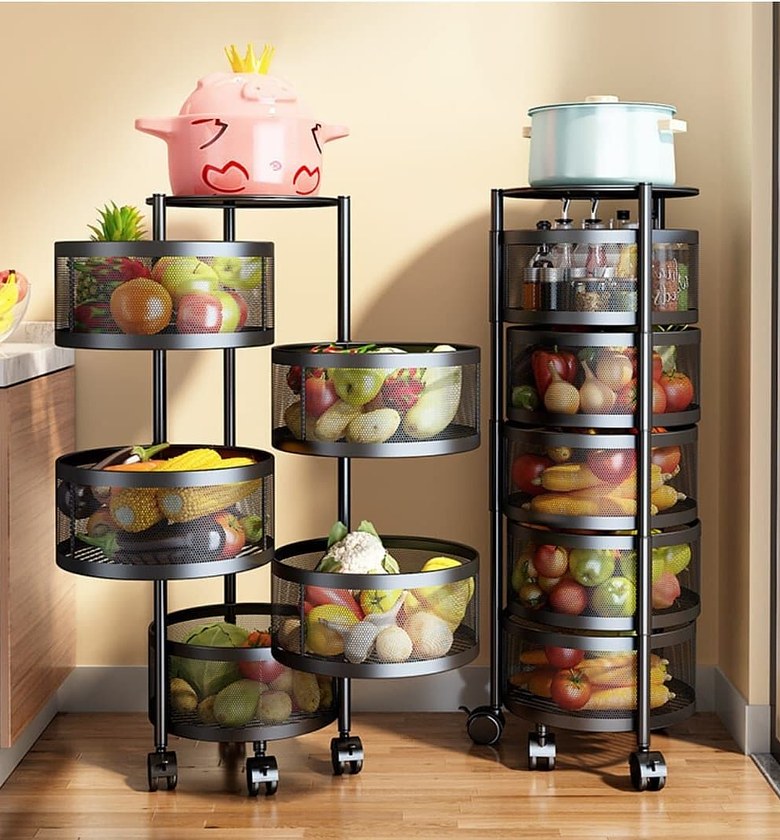 5Tier Fruit/Vegetable Rotating Basket/Rack Fruit Storage image