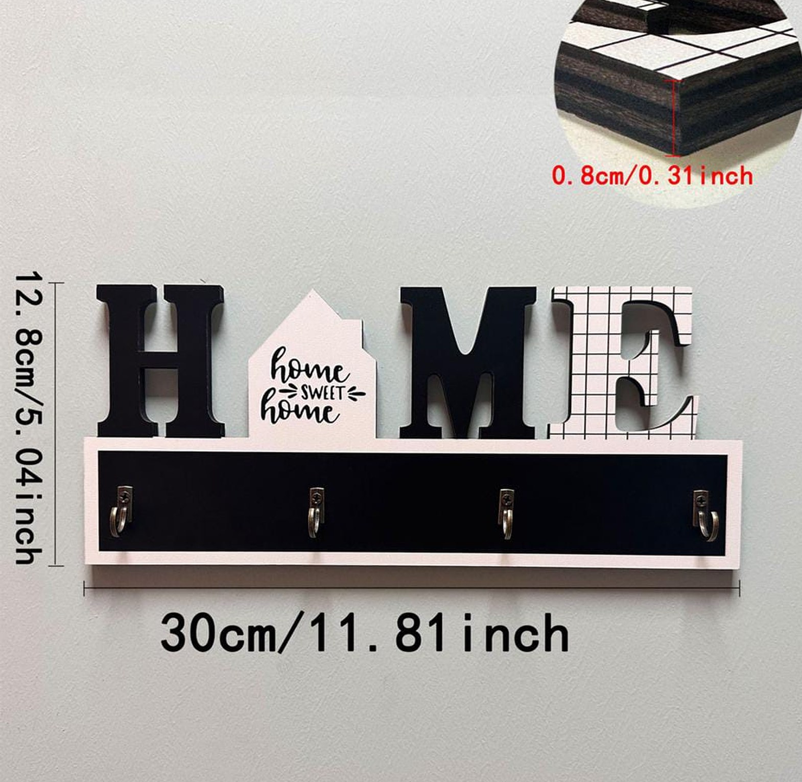 Key Hanger For Wall Wood Bag Rack image