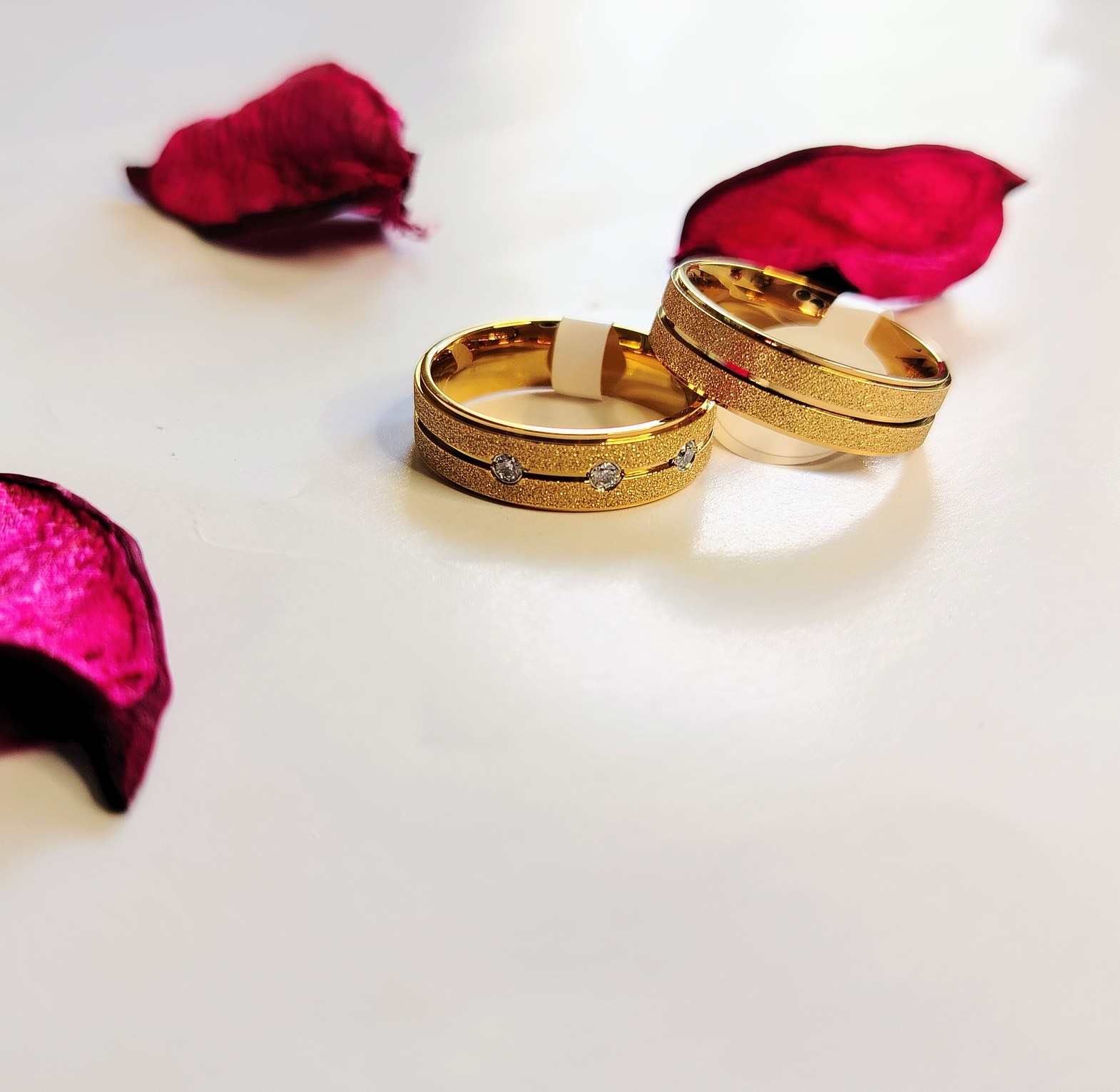 Titanium steel gold plated wedding band  image