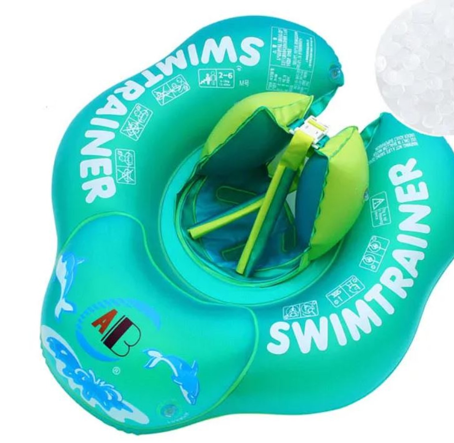 Swim Trainer. Kids Inflatable Swimming Seat Safety Floaters Beach Swimming Pool Care Aid Trainer Float Ring image