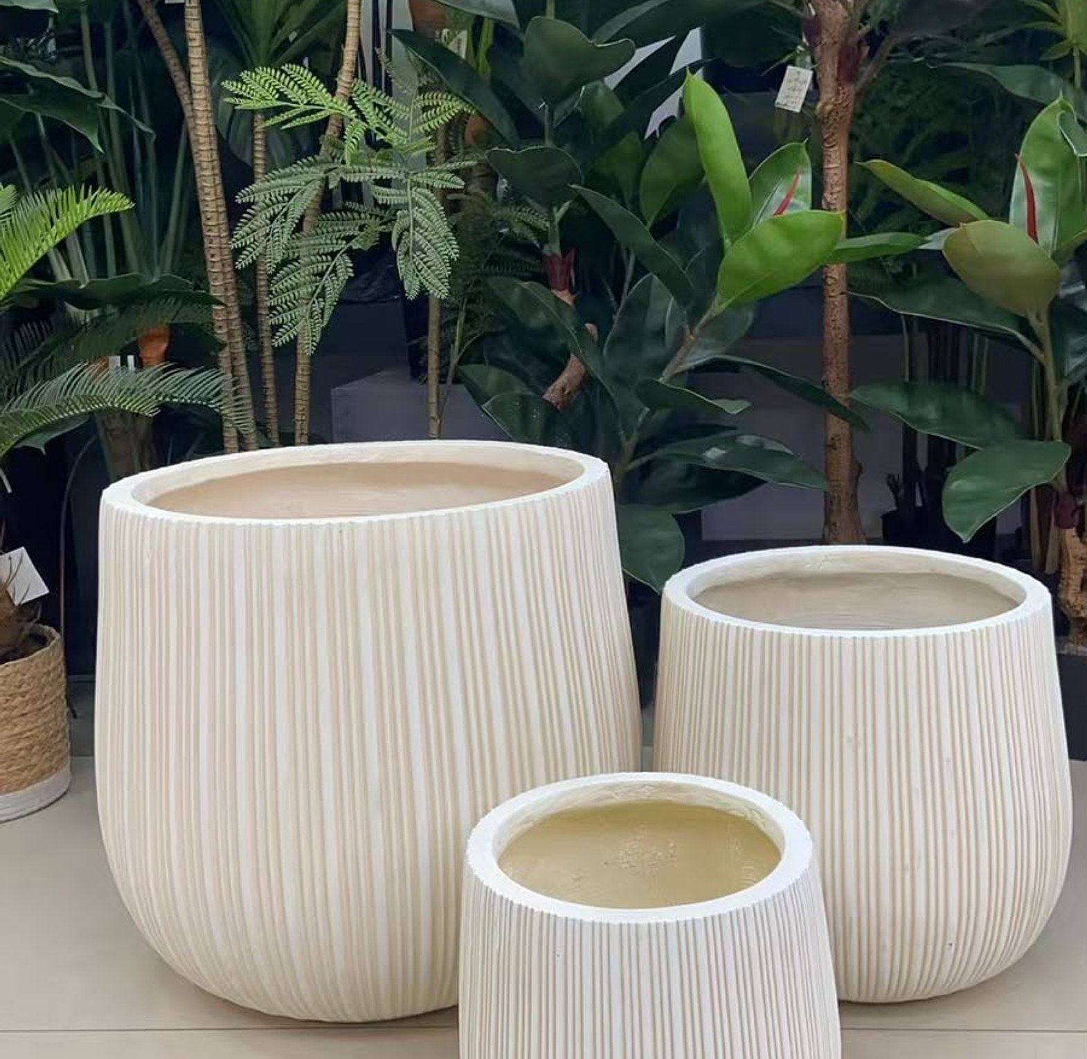 Luxury Ribbed Concrete Planters image