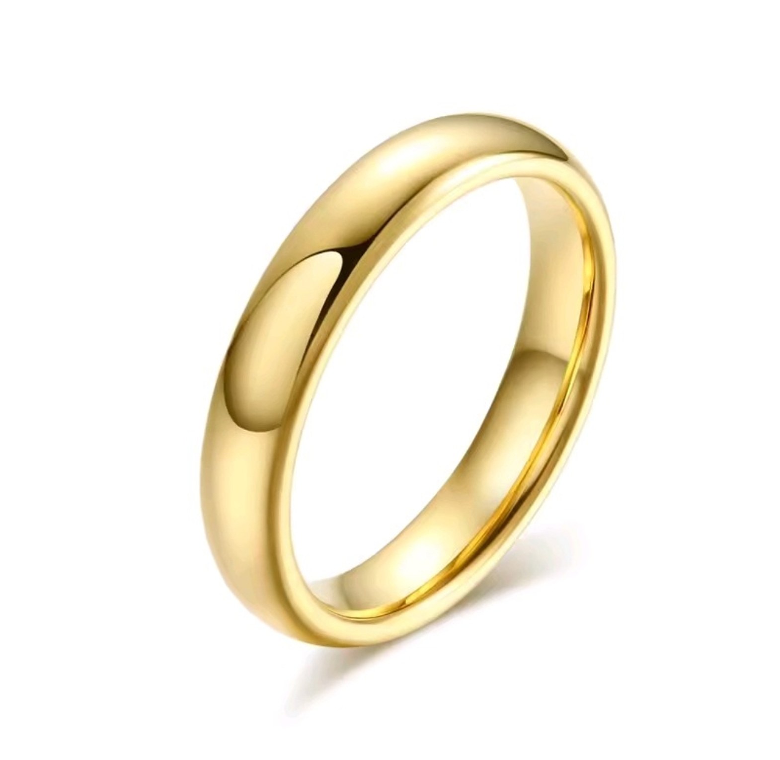 Gold plated tungsten carbide wedding band image