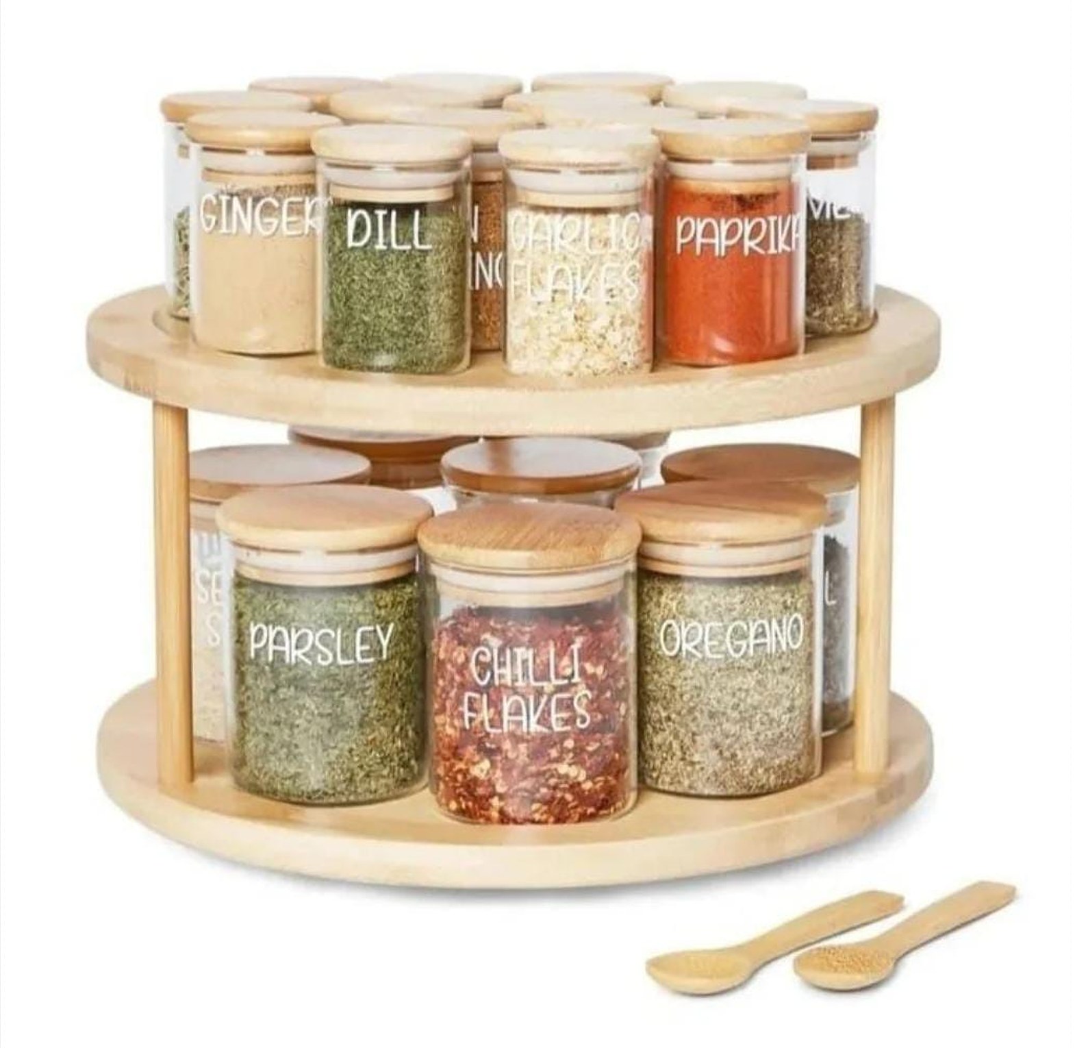 Bamboo rotating spice rack image