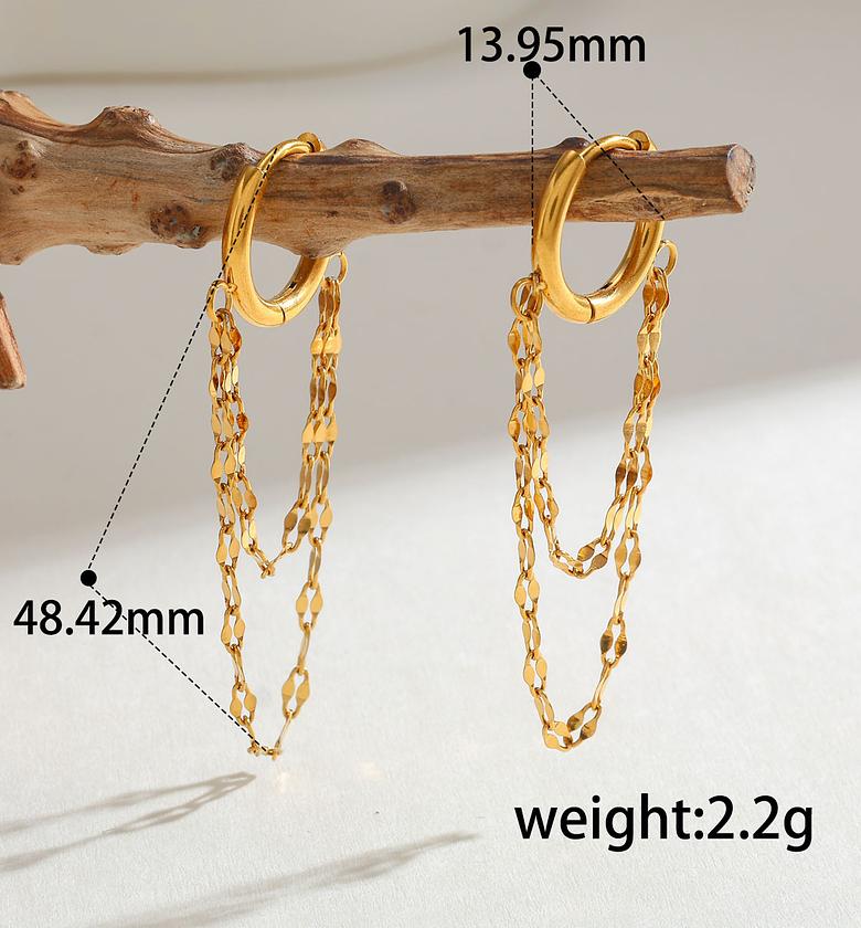 Gold chain hoops image