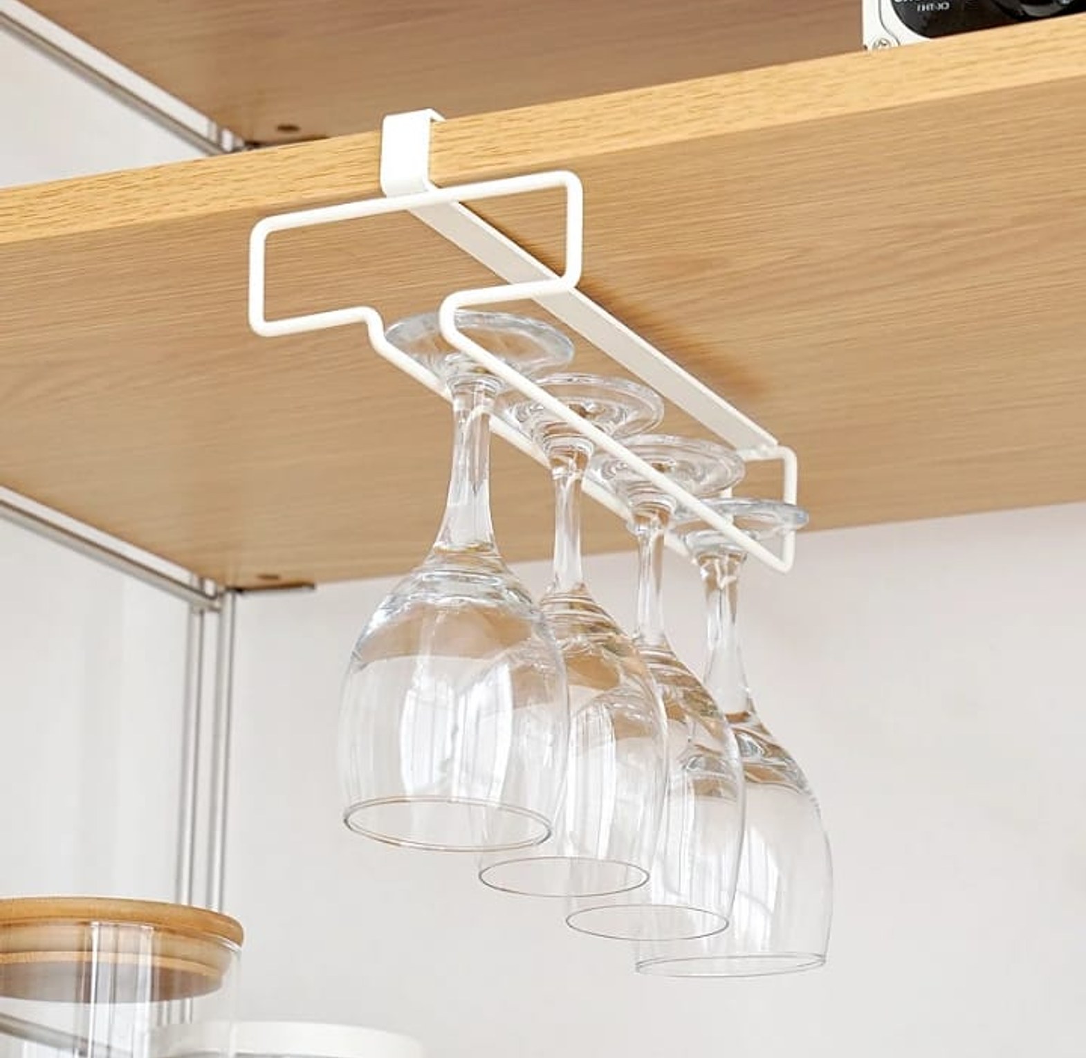 Wine Glass Holder Under Cabinet Kitchen Stemware Rack image