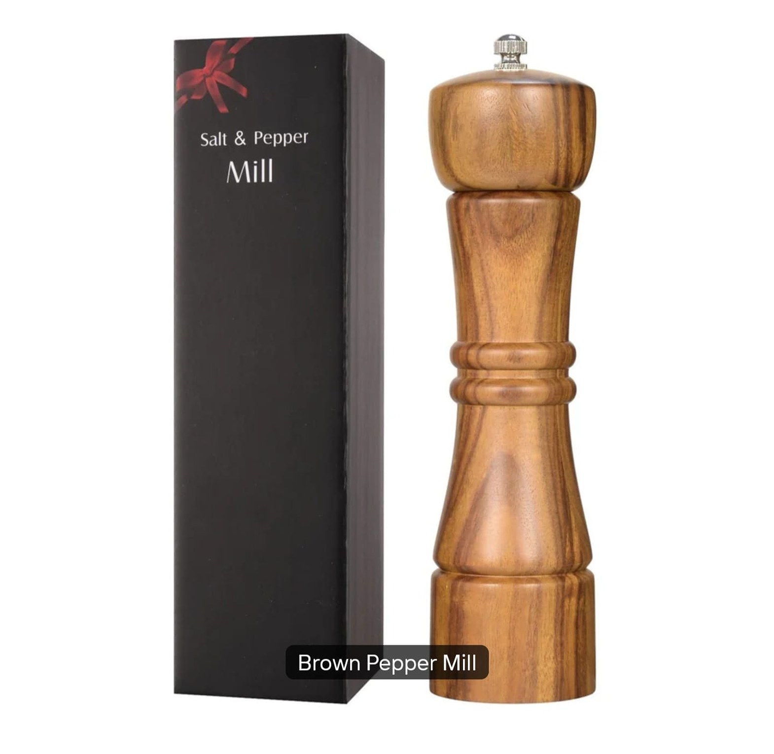 High-Quality Acacia Wood Manual Salt & Pepper Grinder Mills image