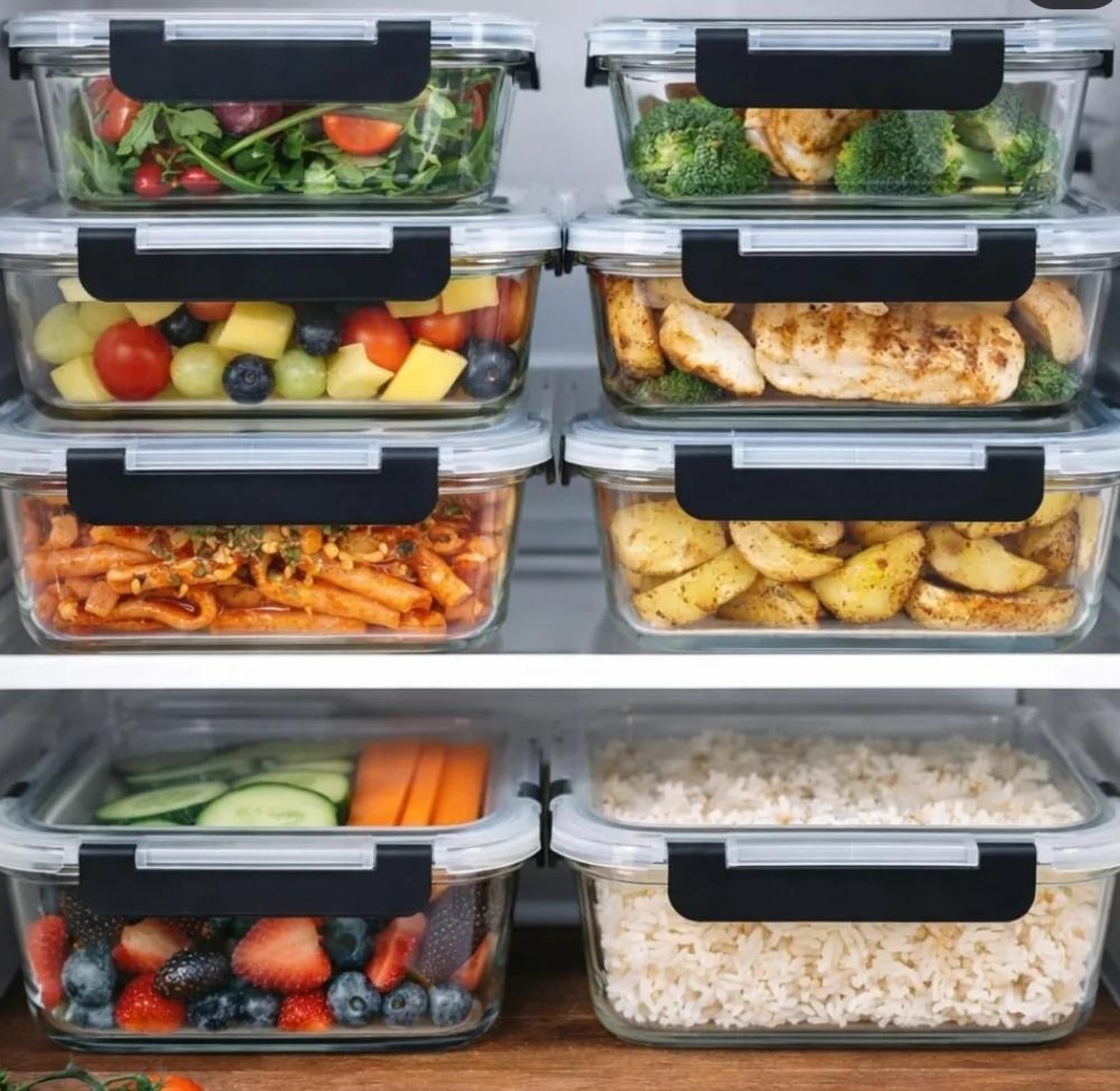 4 pcs glass food container set image