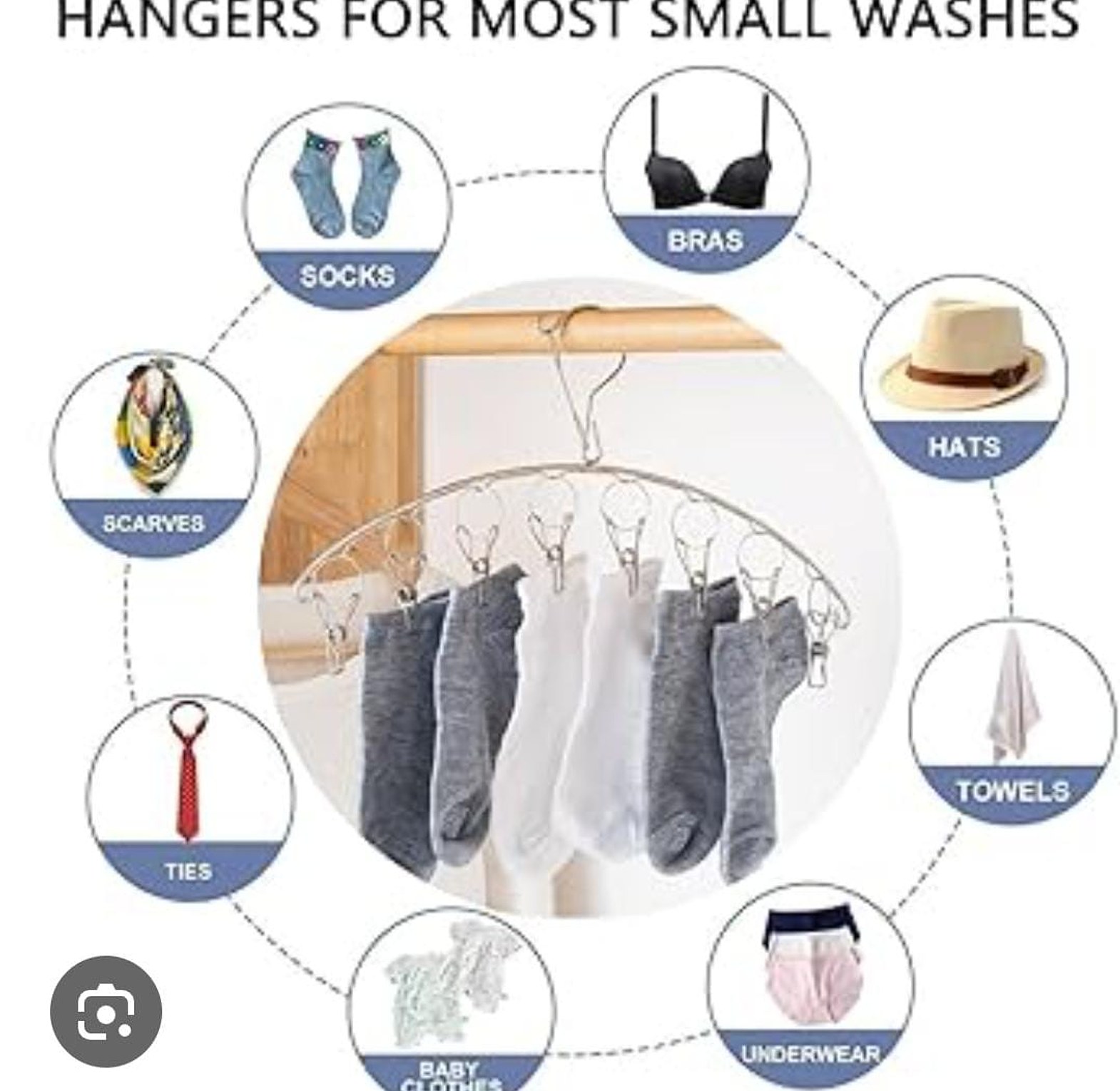 Stainless Steel Drying Hanger, Socks and Underwear Rack image