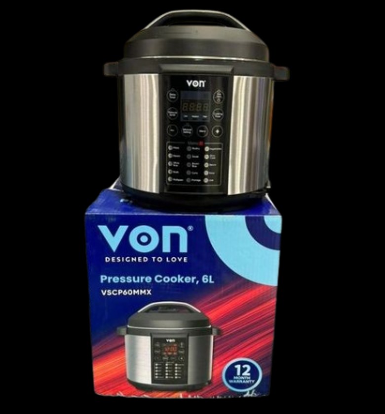 VON 6 LITRES ELECTRIC PRESSURE COOKER,15 PRESET MENU,NON STICK INNER POT,1 YEAR WARRANTY image
