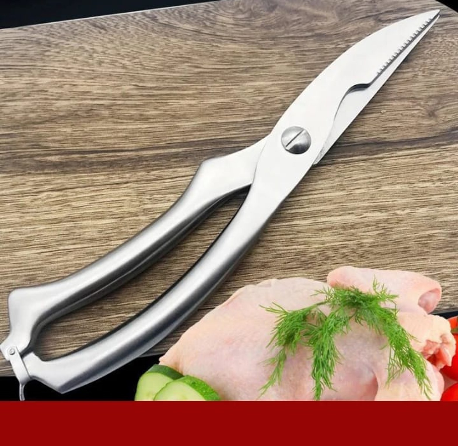 Heavy Duty Stainless Steel Poultry Shears & Professional Kitchen Bone Cutter for Chicken, Meat & Fish - Rust Resistant Kitchen Tool image