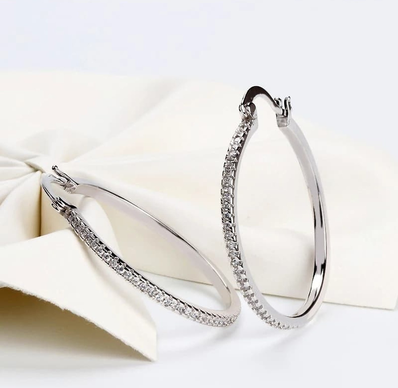 Brass/Zirconia hoop earrings  image