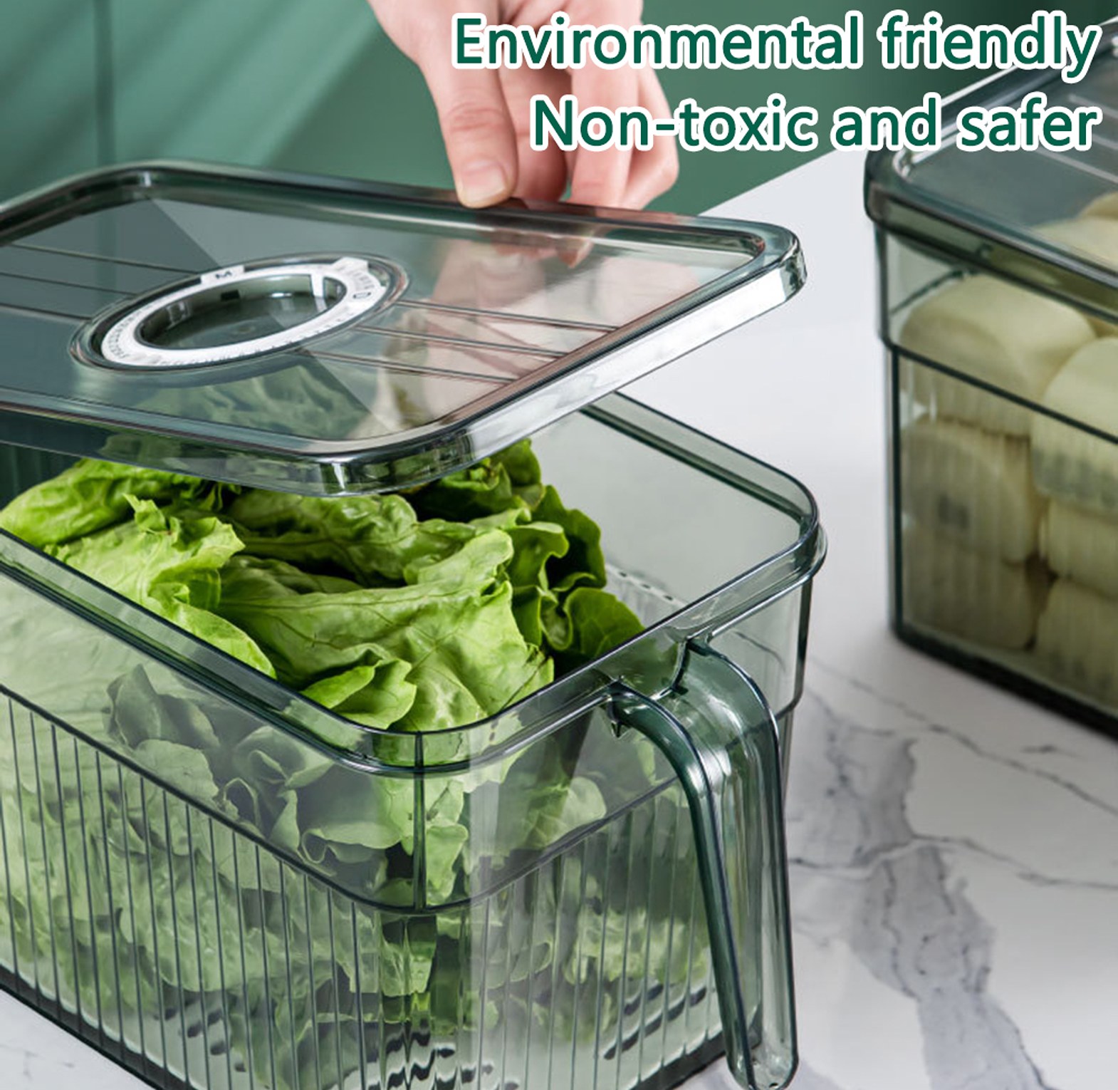 3L Premium Fridge Organizer Box with Handle - Fresh Food Keeper  image