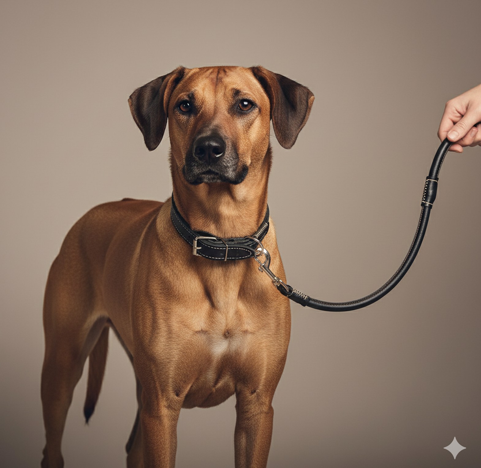 Leather Dog Collar and Leash image