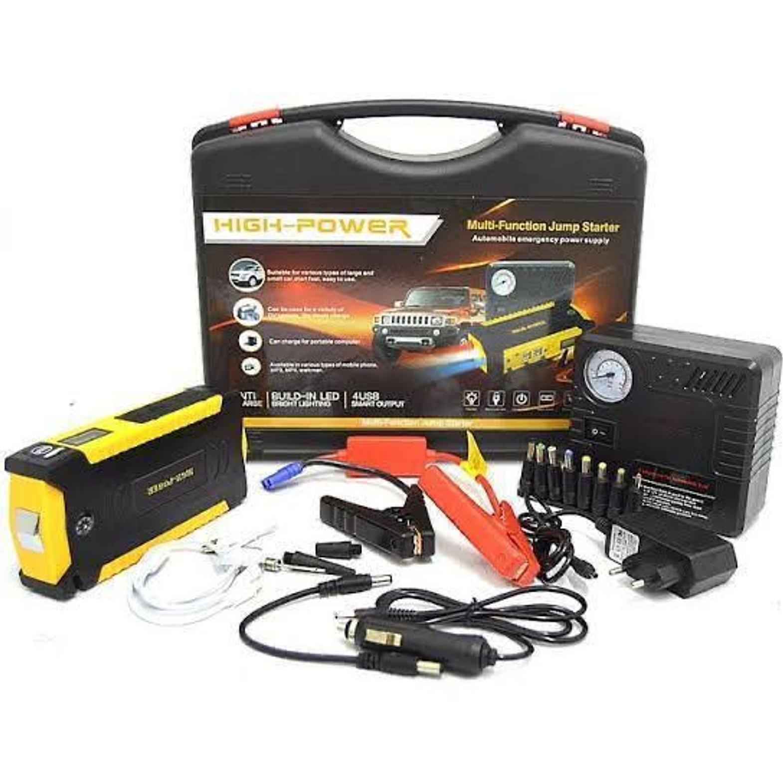 2 IN 1 Portable Car Jump Starter Kit With Tyre Inflator / Air Compressor image