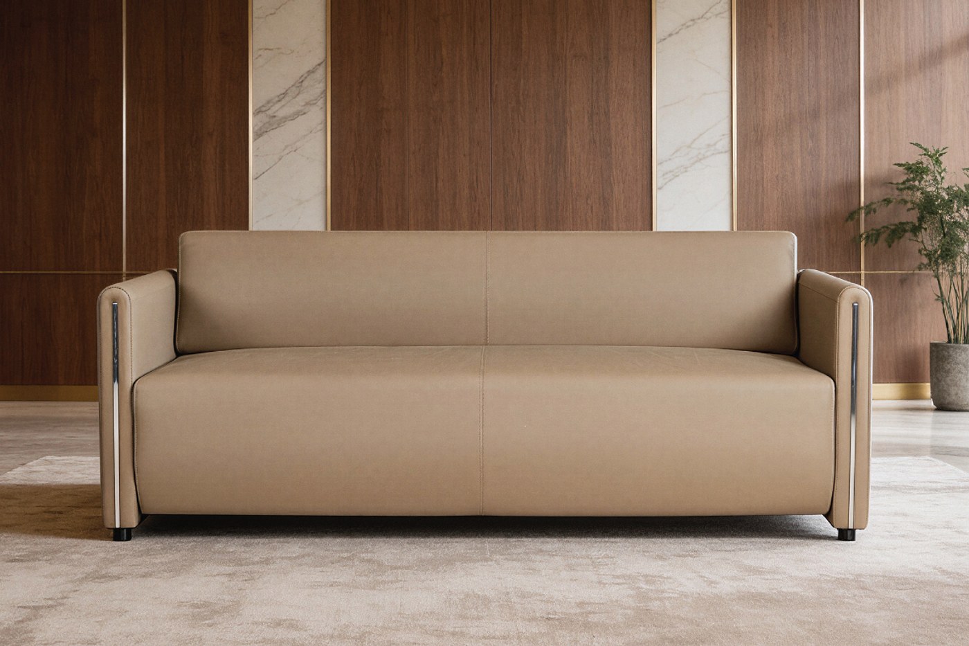 LONDON 2 Seater Leatherette Sofa image 1
