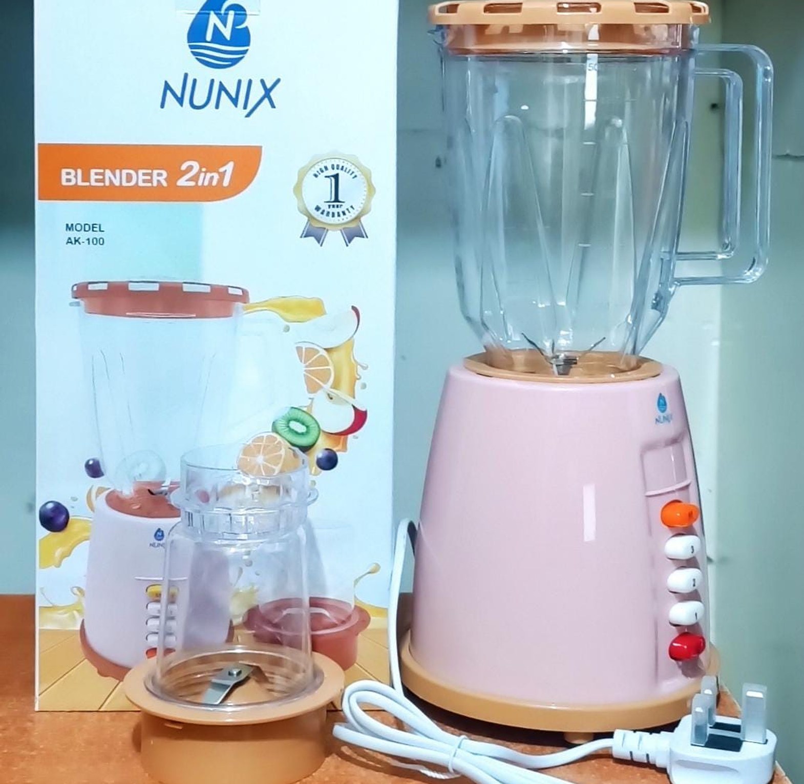 Nunix 2 In 1 Blender With Grinding Machine 1.5 Ltrs Model AK-100 image
