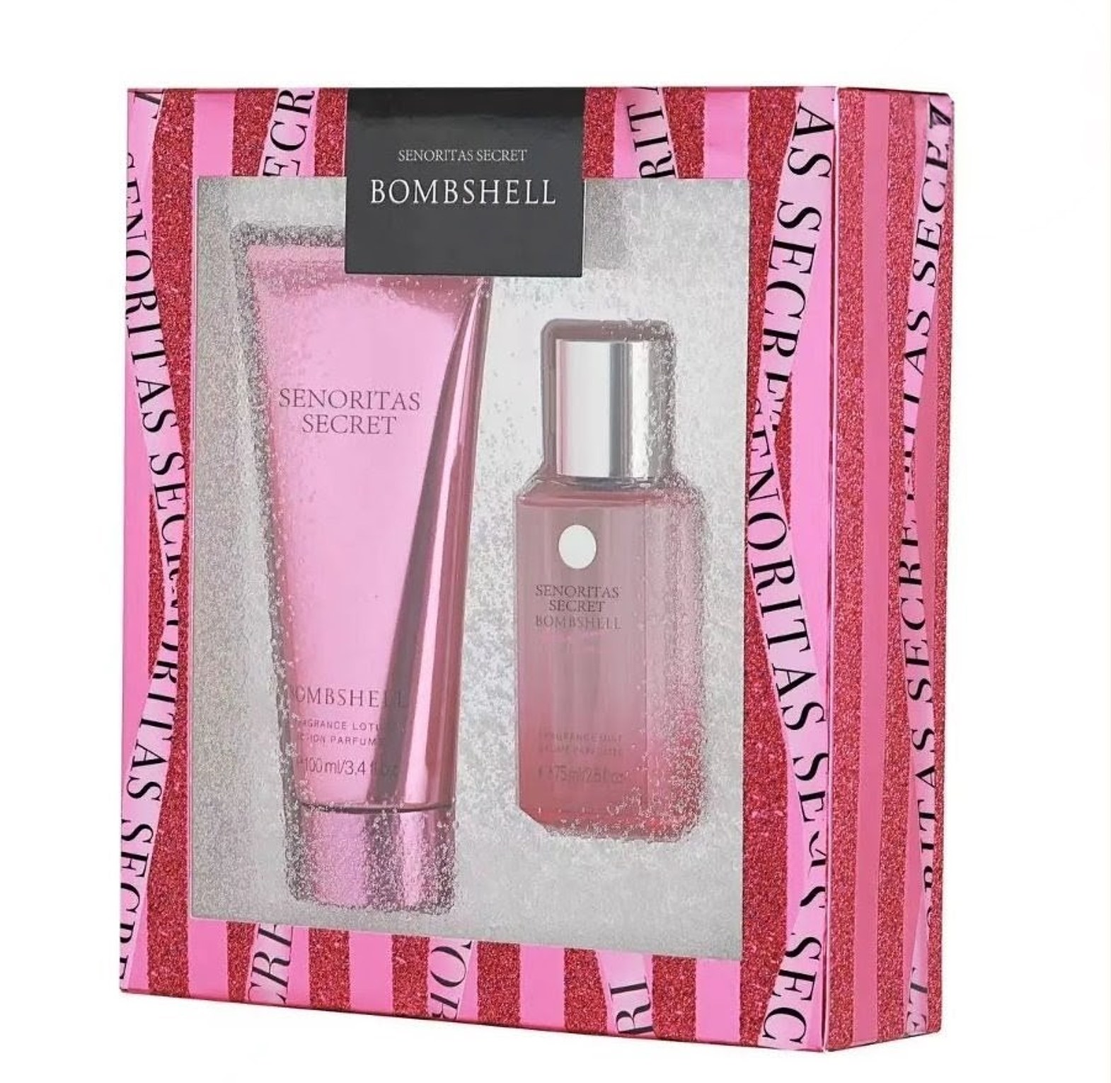 Senoritas Secret Bombshell Perfume Gift Set with 100ml Fragrance Lotion & 75ml Perfume.  image