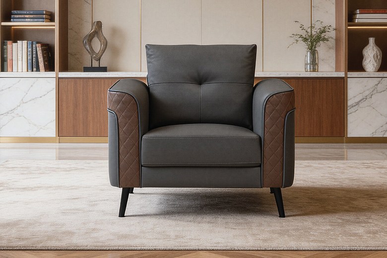ROCKFORD Single Seater Leatherette Sofa image