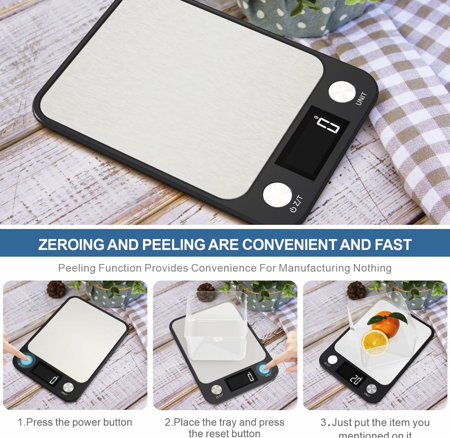 5kg Digital Kitchen Weighing Scale, Digital Kitchen Scale High Precision Food Weight Baking Tool image