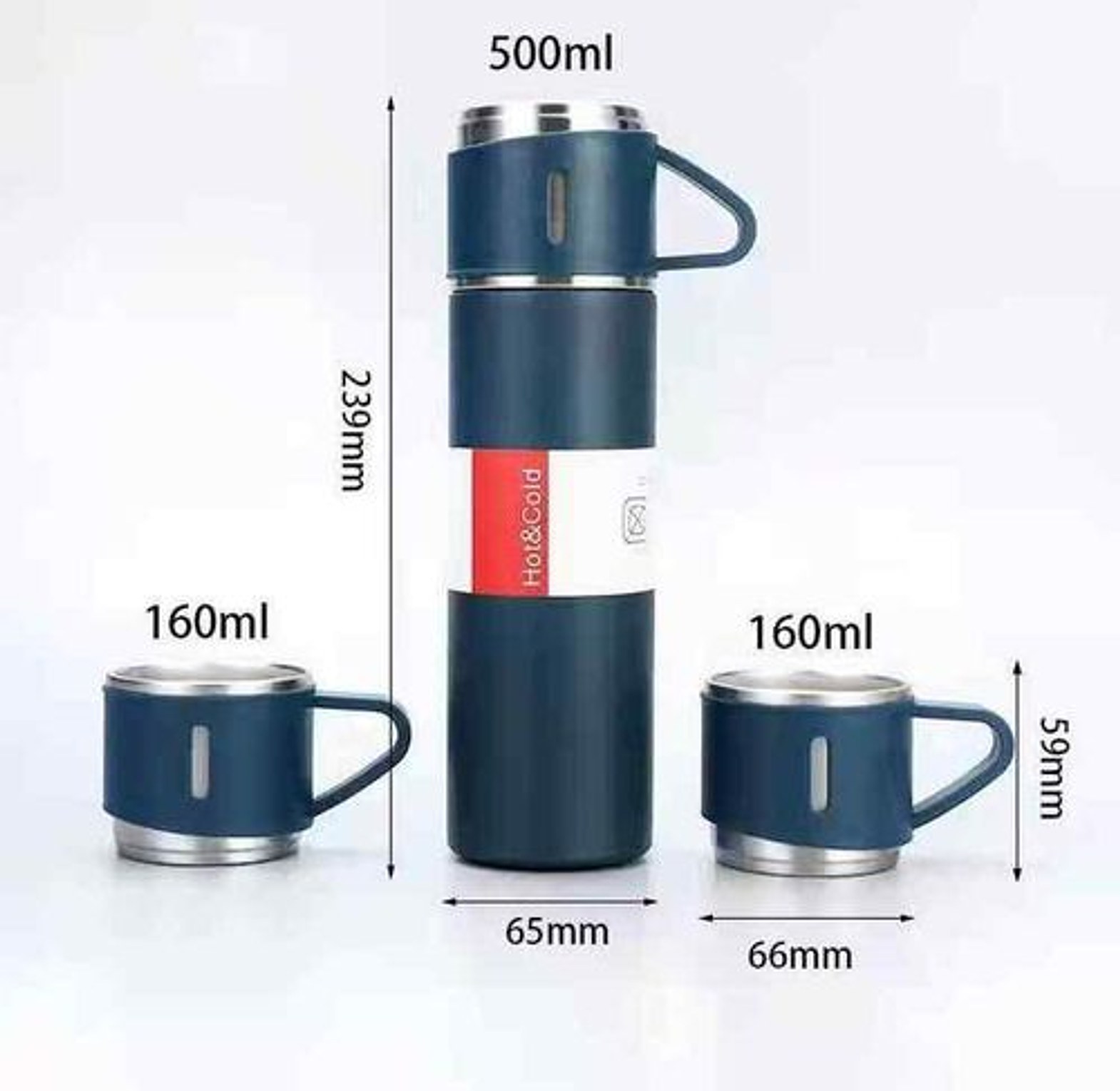 500 mL Vacuum Flask With Three Desk Lid Cups image