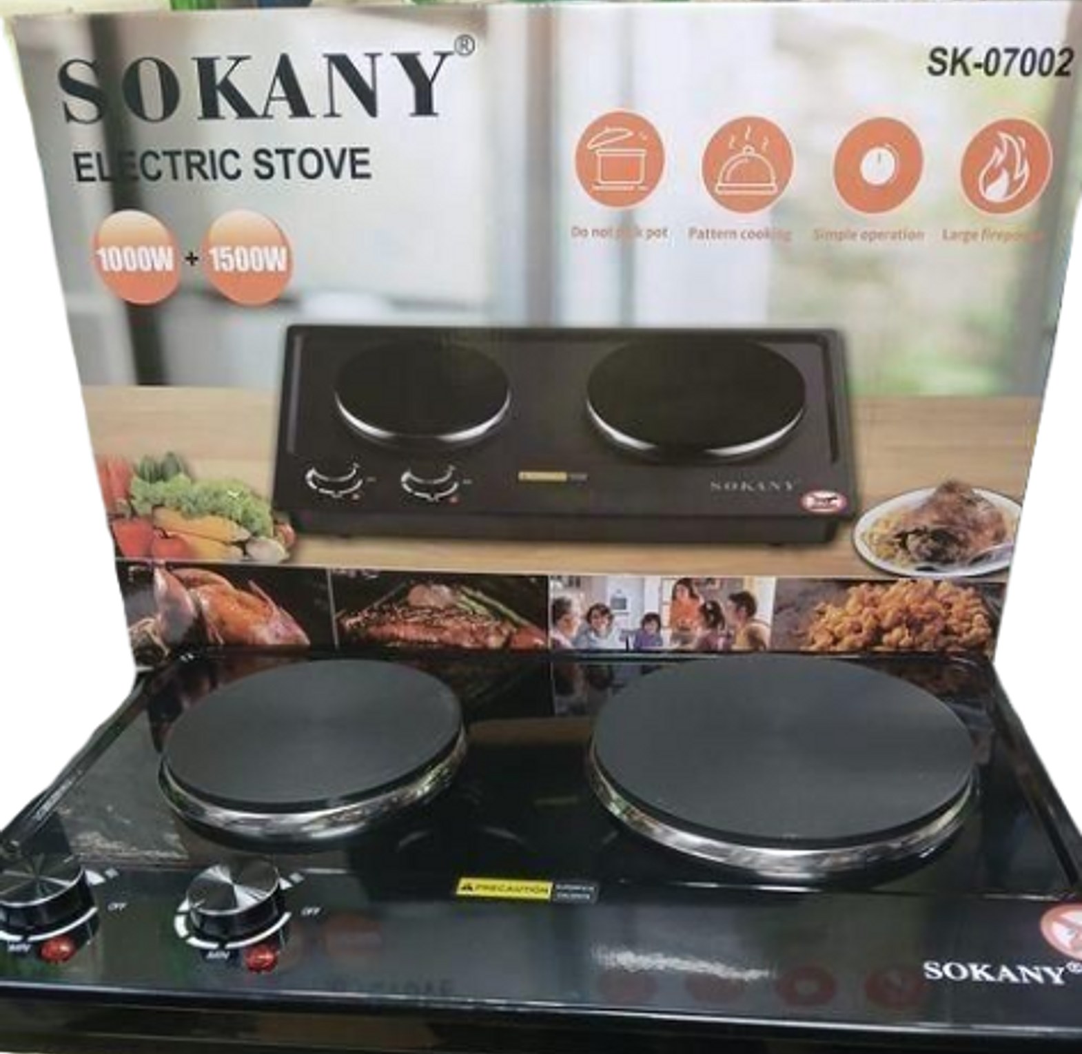 Sokany Electric Hot Plate Double Cooking Stove, model SK-07002.  image