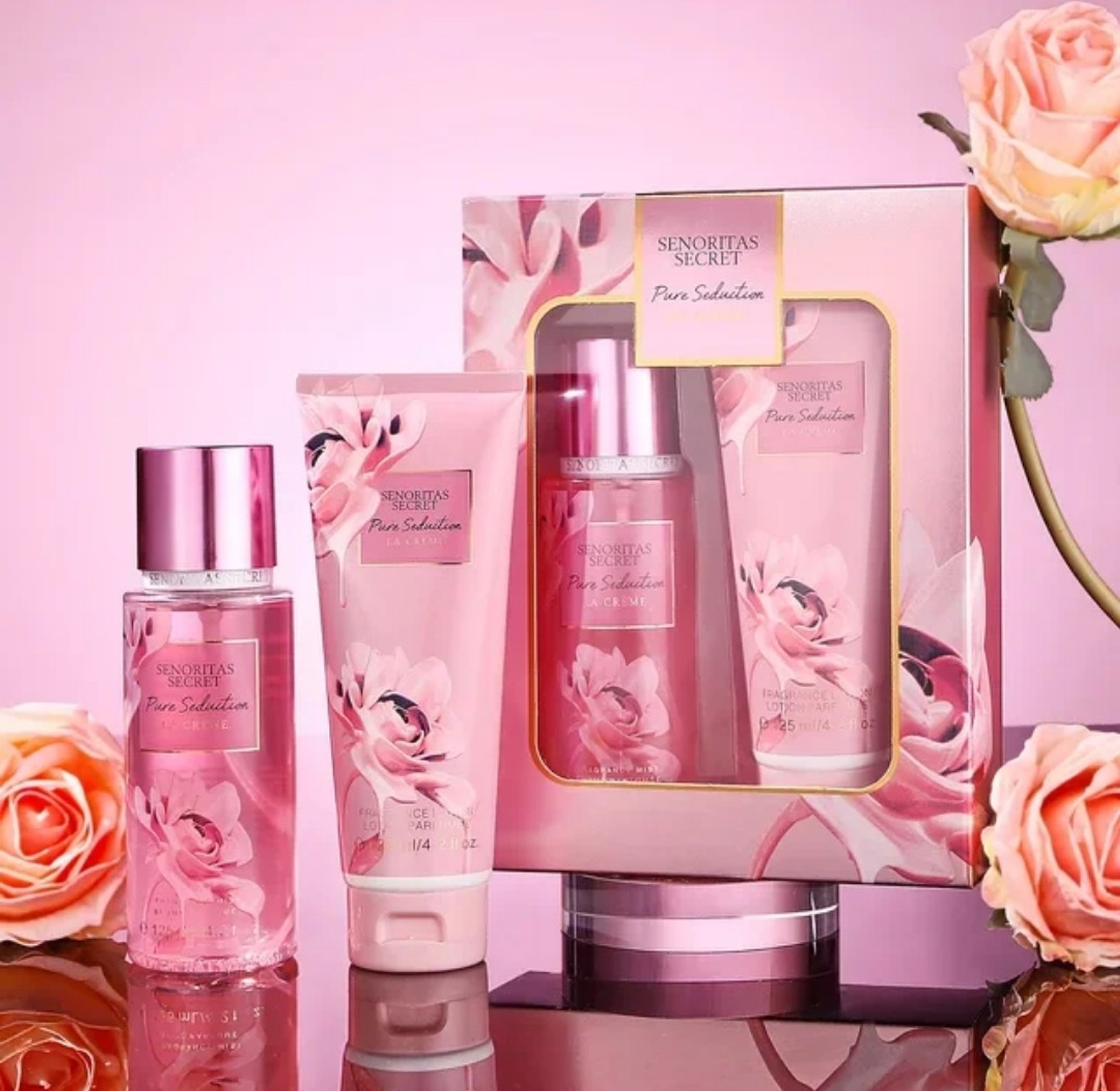 Senoritas Secret Pure Seduction La Creme Perfume Gift Set with 125ml Body Mist & 125ml Perfume Lotion  image