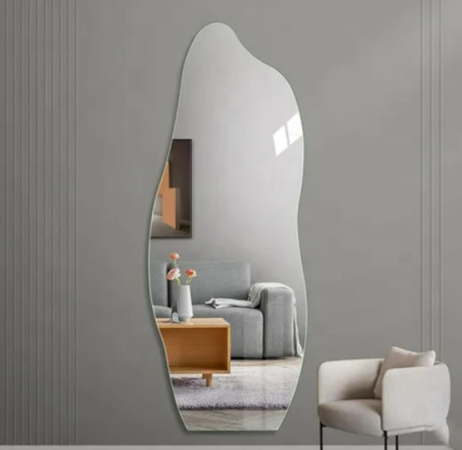 Dolphin Shape Acrylic Mirror – 120×40cm Decorative Wall Mirror (No-Drill Installation) image