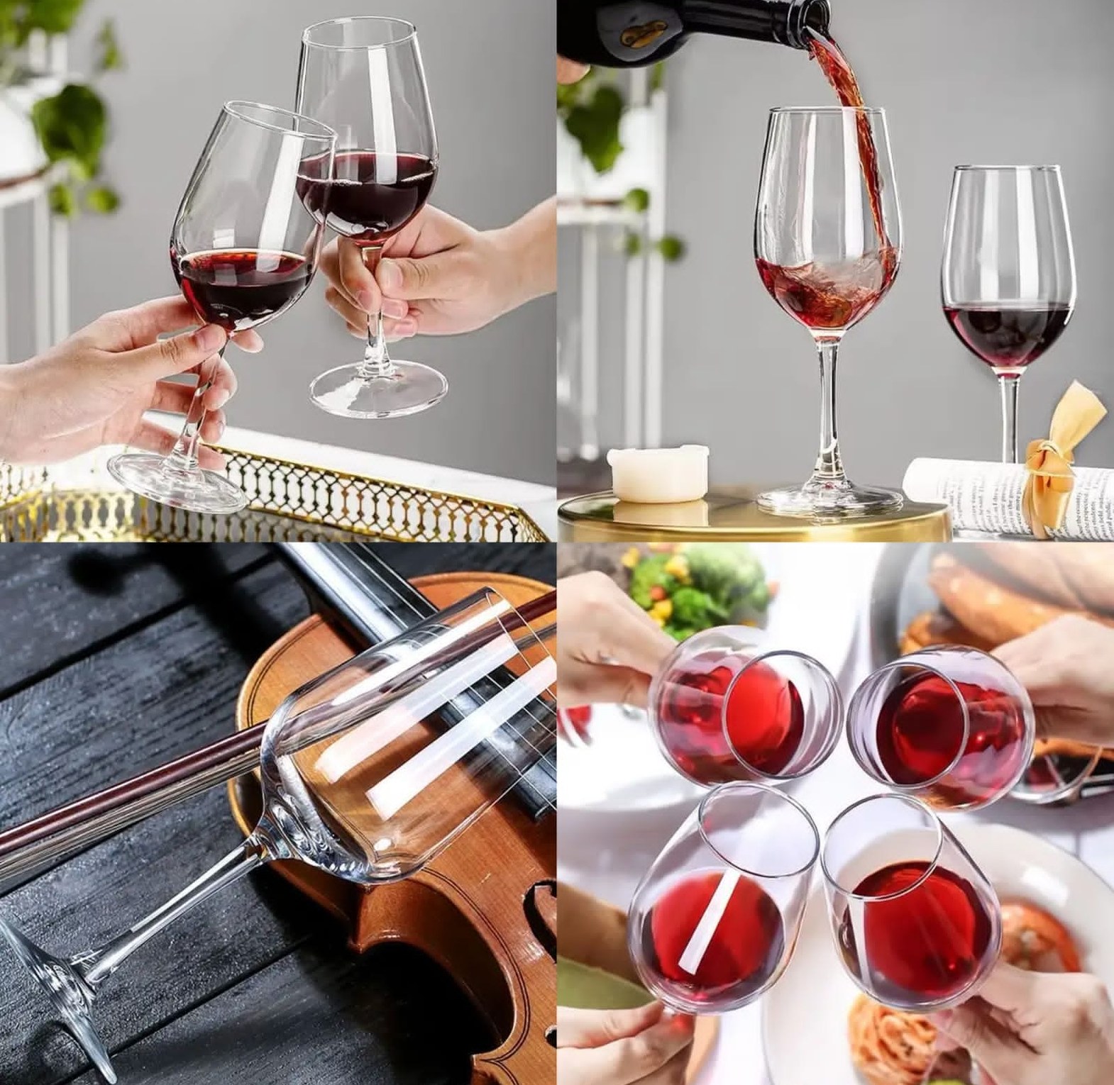 Wine Glasses. High Quality Drinkware 6Pcs Wine Glasses image