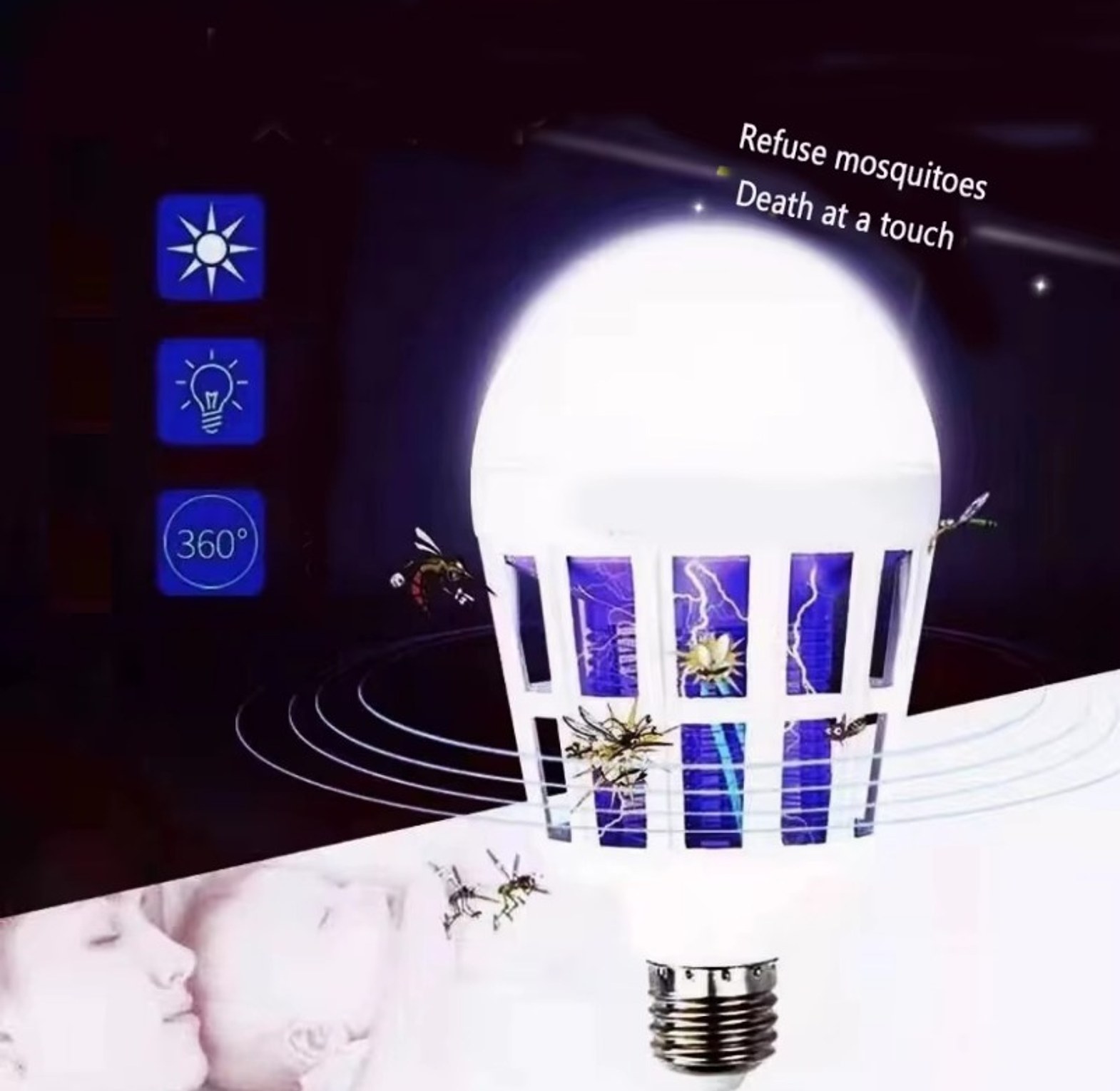 20W Mosquito Killer LED Bulb E27 Screw Base - Powerful Electric Insect Zapper & Energy Saving Light for Homes & Offices Nairobi Kenya image