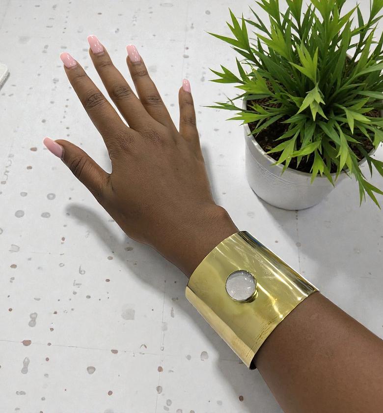 Wide Brass -toned Cuff Braceletes image