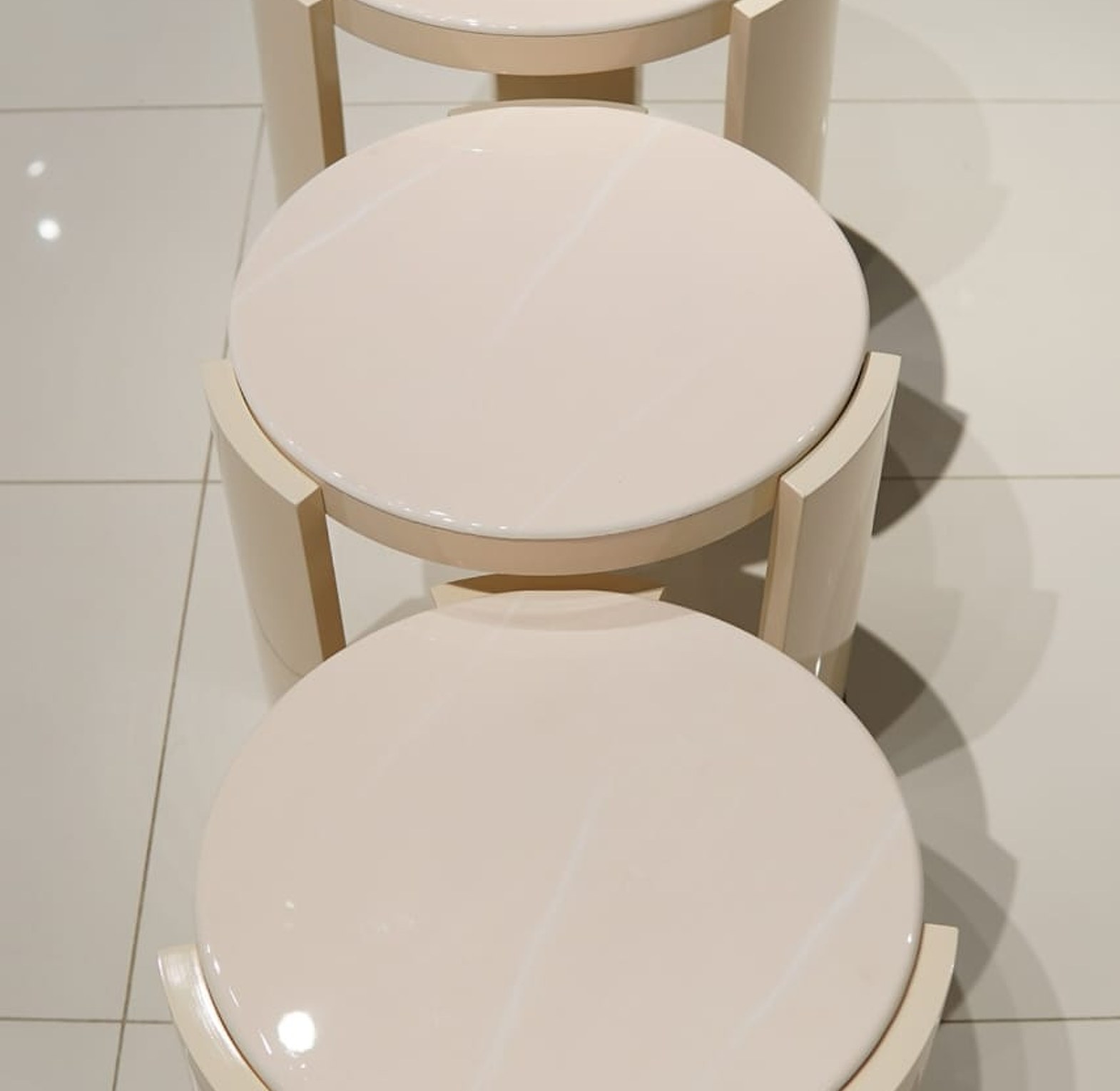 Nested Stool Set with Marble Top image