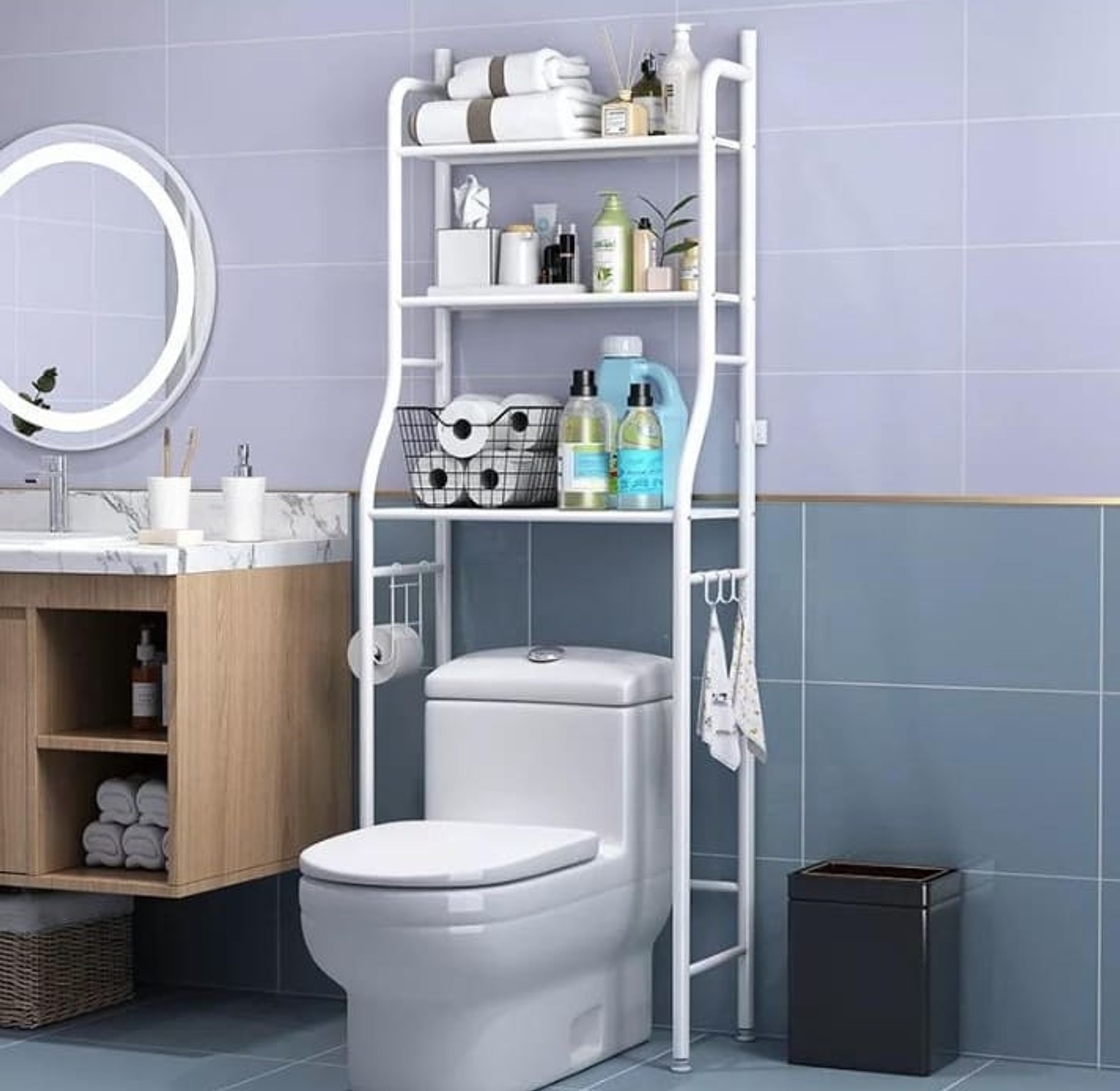 Over The Toilet Rack Organizer Toilet Stand Tidy Organizer image