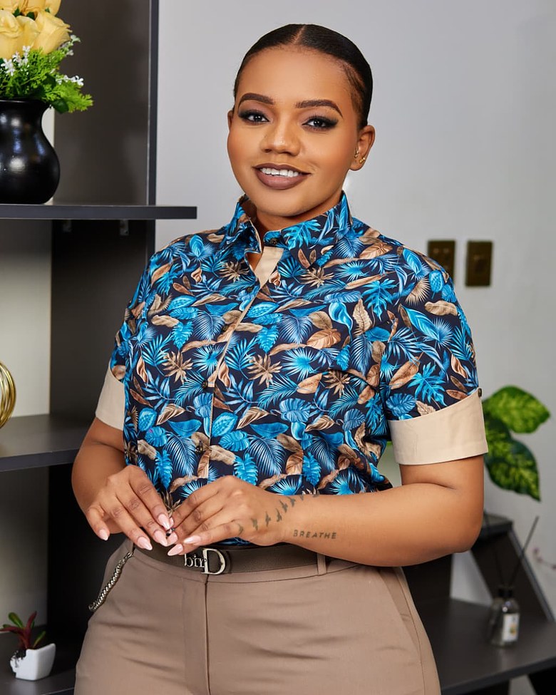 Floral Khaki Women’s Cotton Shirt image