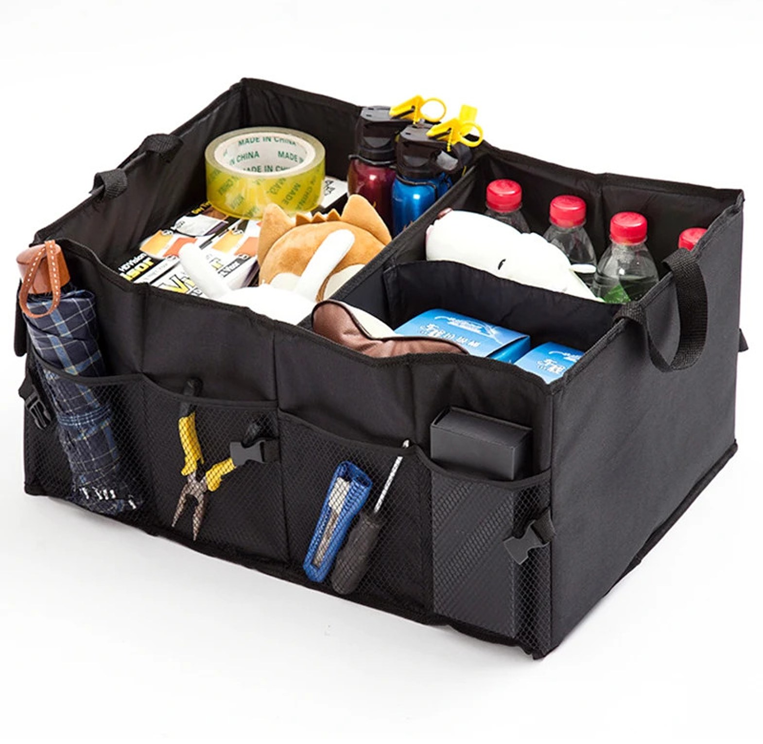 Car Boot Organizer Heavy Duty Foldable Trunk Storage Bag Multi-Pocket Cargo Organizer for SUVs and Saloons image