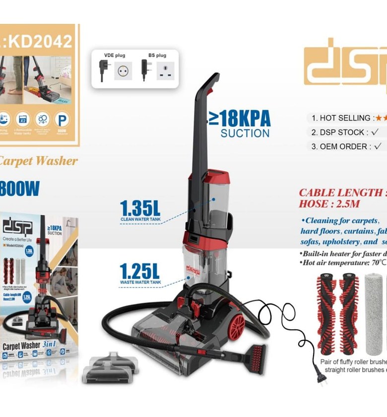 DSP 3-in-1 Vacuum Cleaner & Carpet Washing Machine – Powerful Suction Cleaning System image