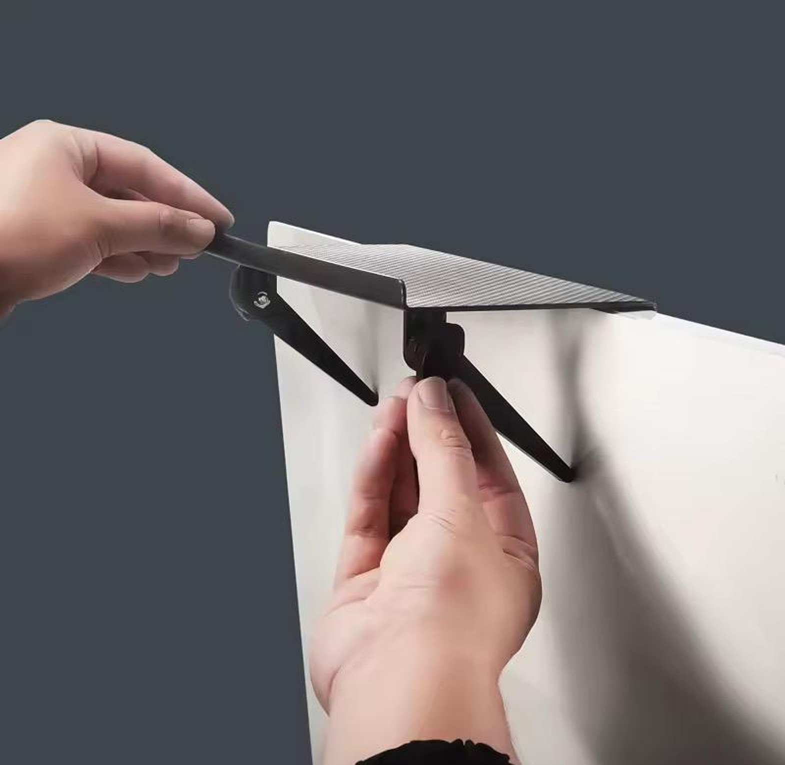 Adjustable TV and computer monitor top storage shelf image
