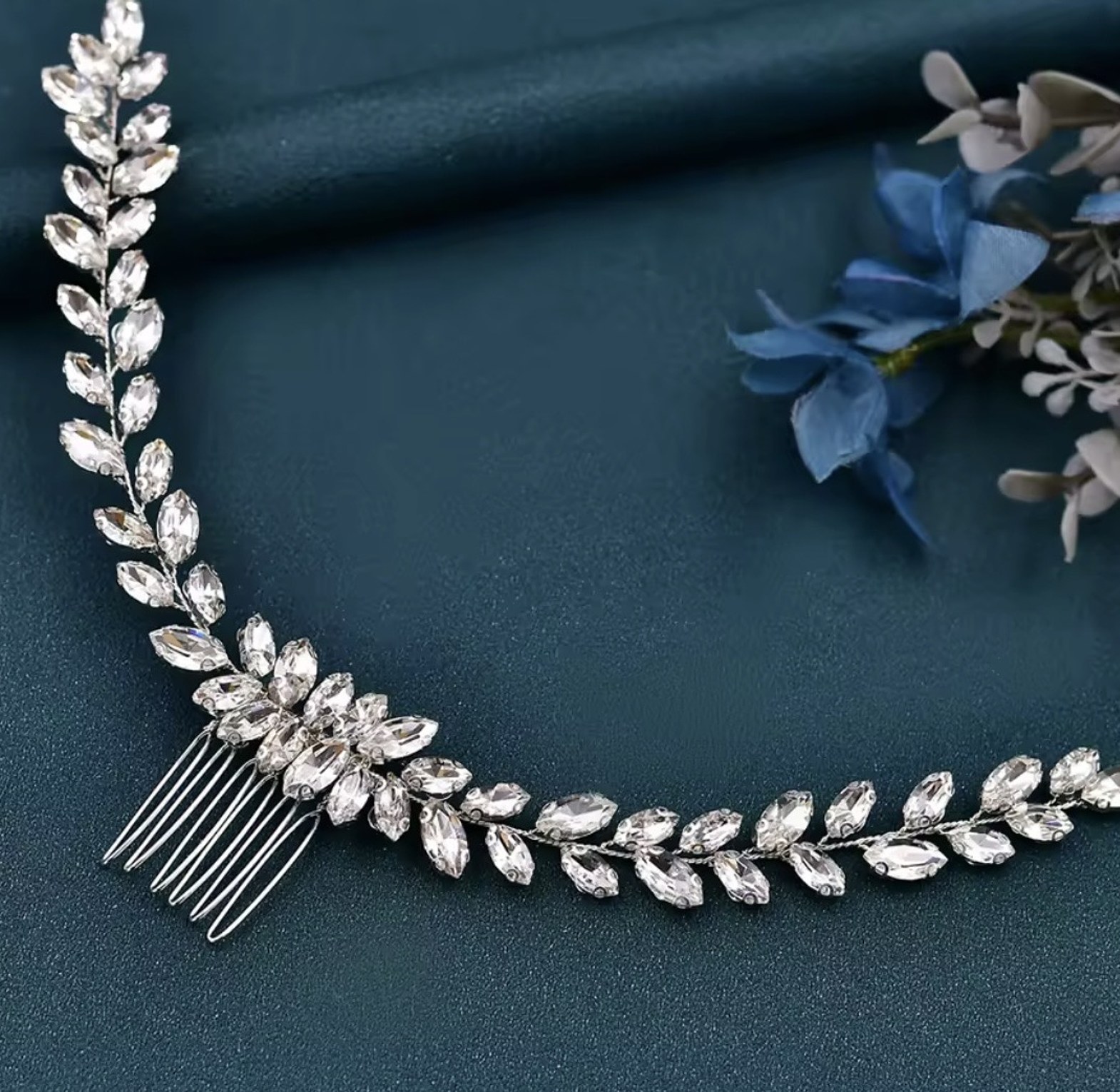 Sylvie Crystal and Zirconia Bridal Headband image