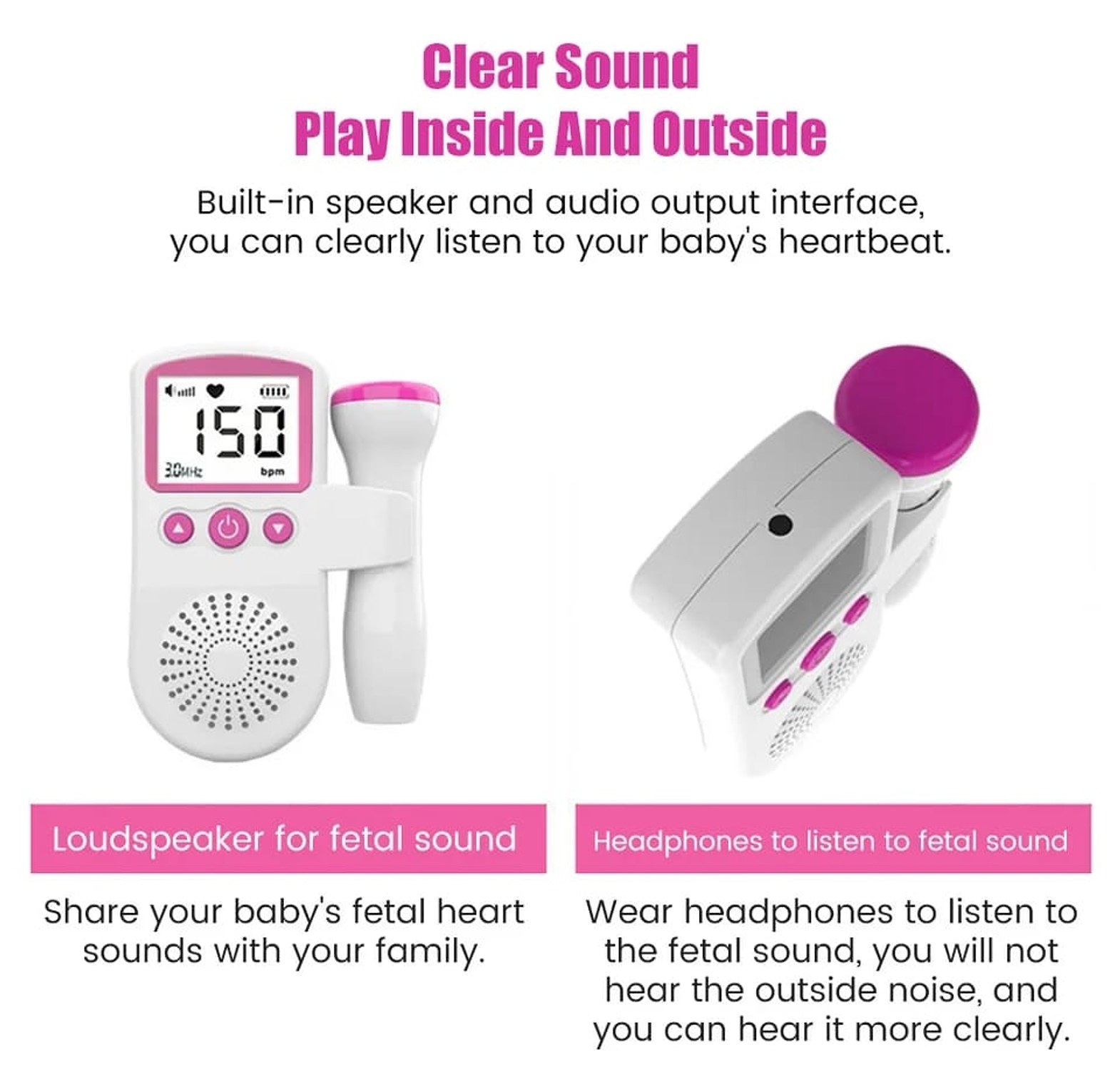 Doppler Fetal Portable Pregnancy Heart Rate Monitor image