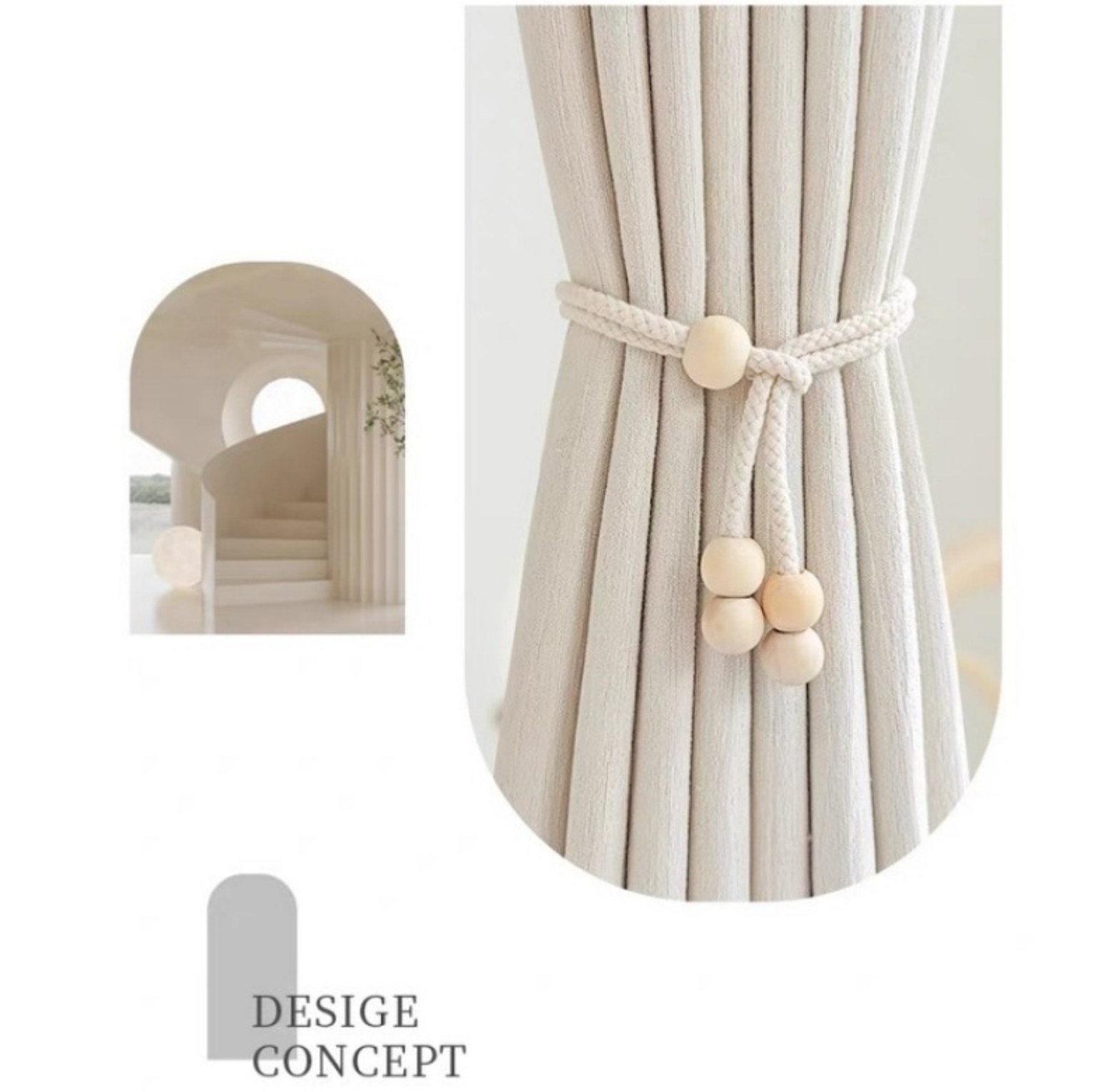 Modern Minimalist Handmade Curtain Tiebacks image