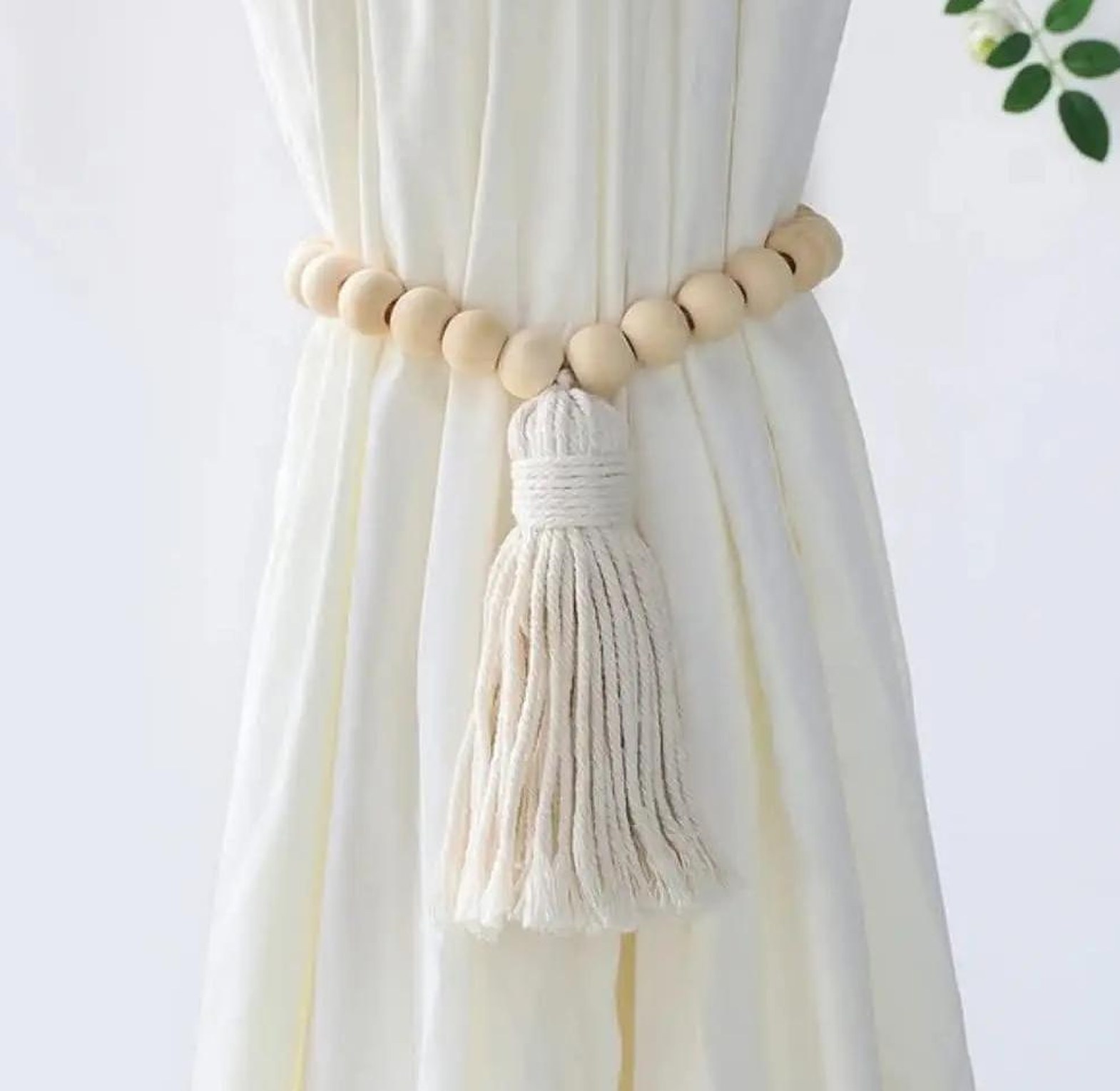 Macrame curtain tiebacks with tassel 2pcs image