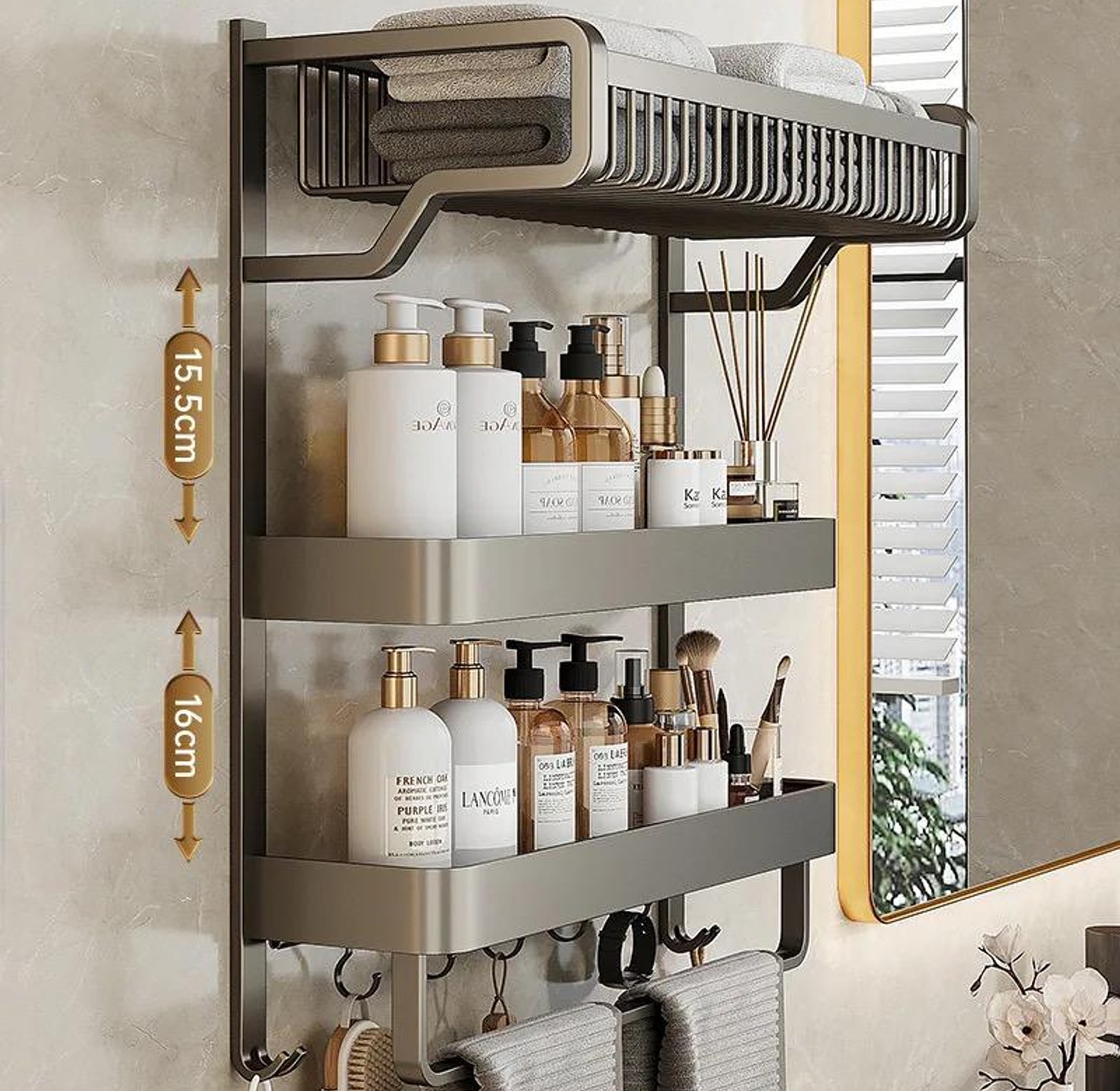 3tier multipurpose towel organizer image