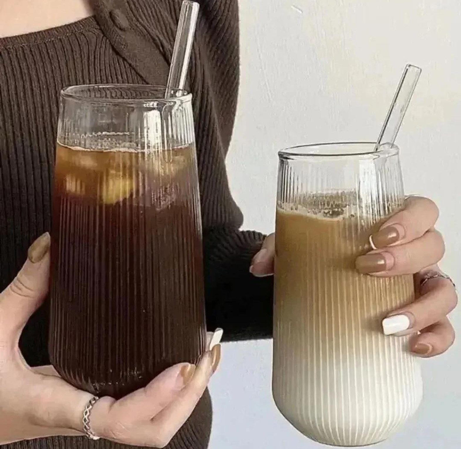Ribbed juice/water glasses 6pcs image