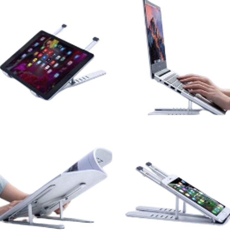 Laptop Stand. Metallic Creative foldable adjustable laptop stand bracket image