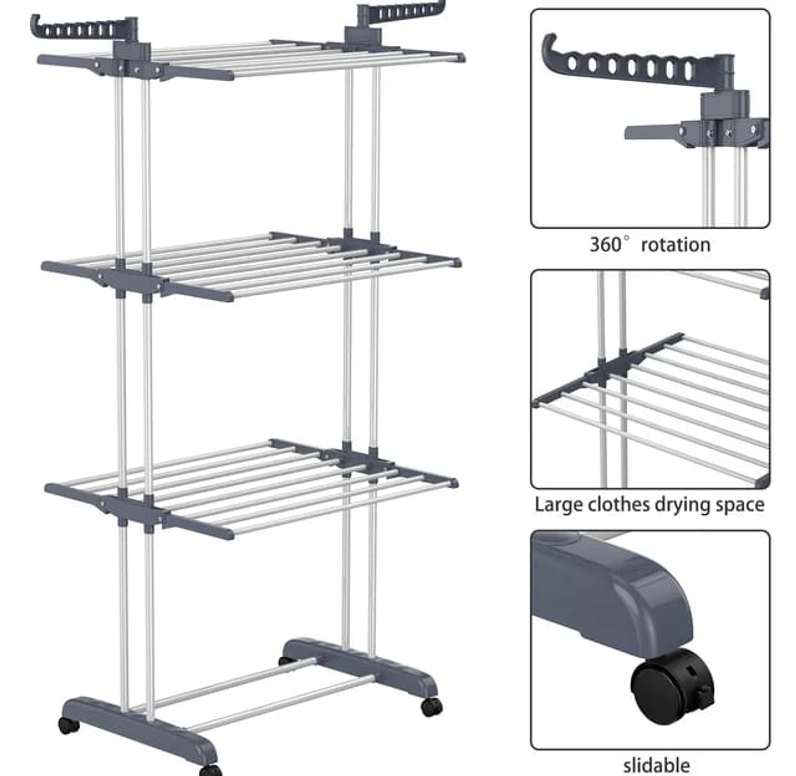 4-Tier Foldable Clothes Drying Rack Stand image