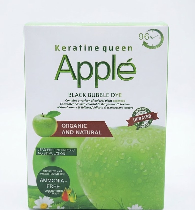 Keratinequeen apple black bubble dye image