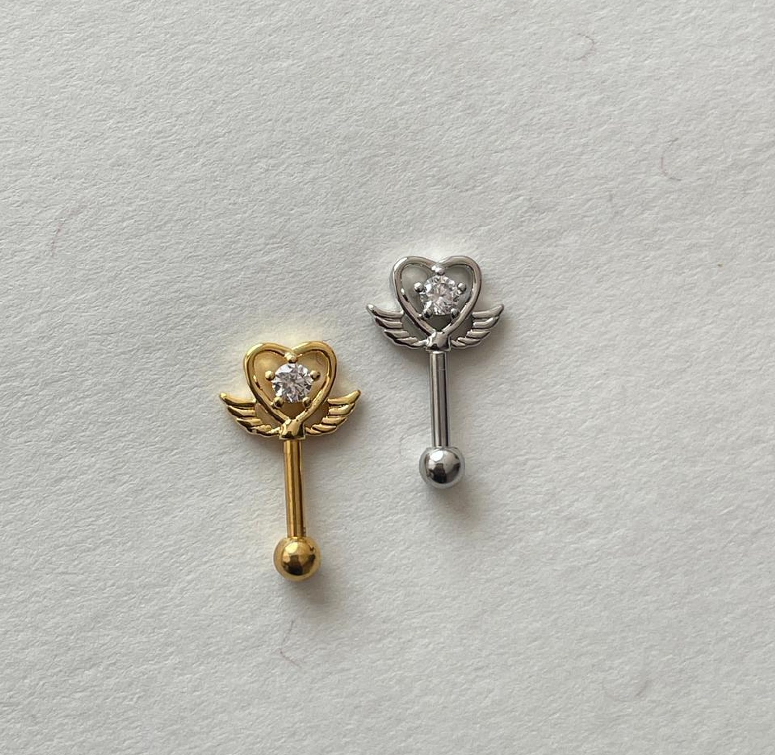 Angel Wing Heart Helix Piercing Earrings image