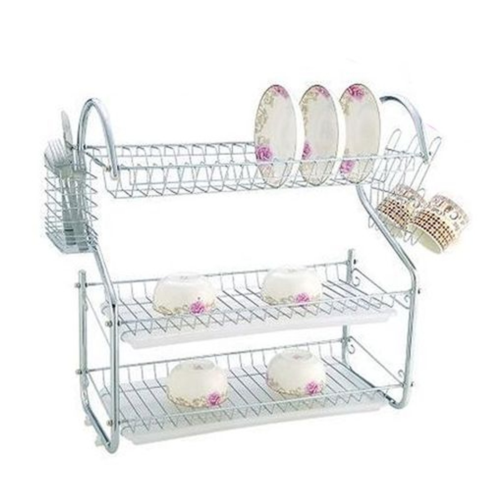 Dish Rack. High Quality  3 Layer Stainless Steel Dishrack DR3S image