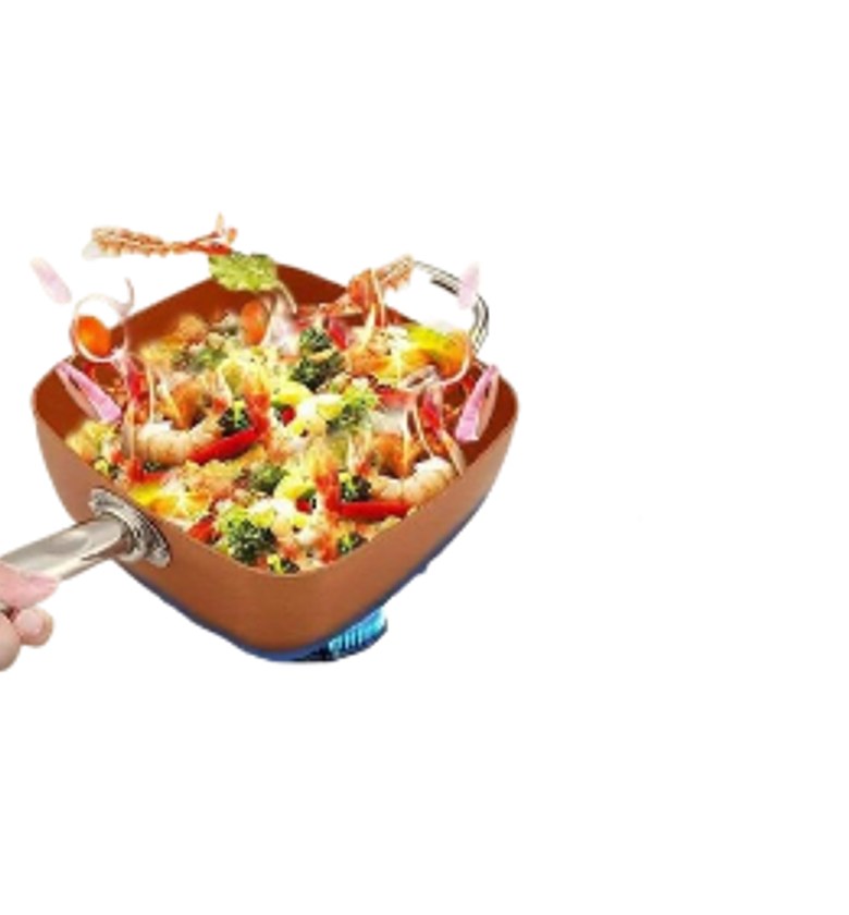 All-purpose Rectangular Non Stick Copper Pan Long Handle image