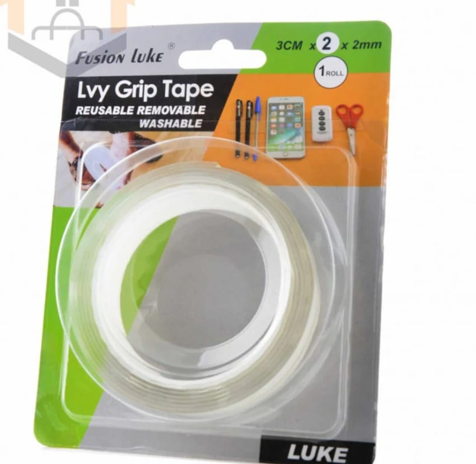 Fusion Luke Lvy Grip Tape Double Sided Nano Adhesive Mounting Tape, Reusable & Washable Heavy Duty Gel Tape for Home & Office - Nairobi, Kenya image